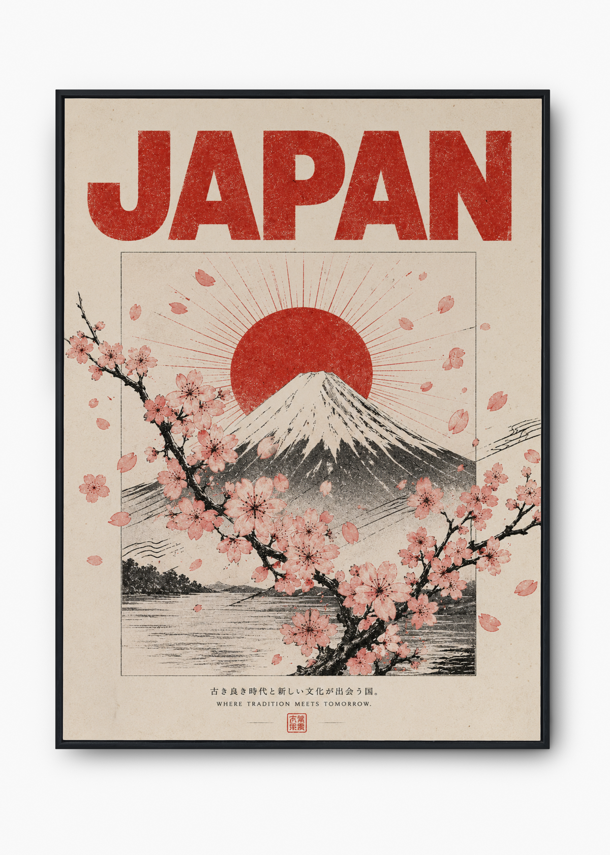 Primavera Nipônica - Quadro Decorativo Japonês com Cores Claras
