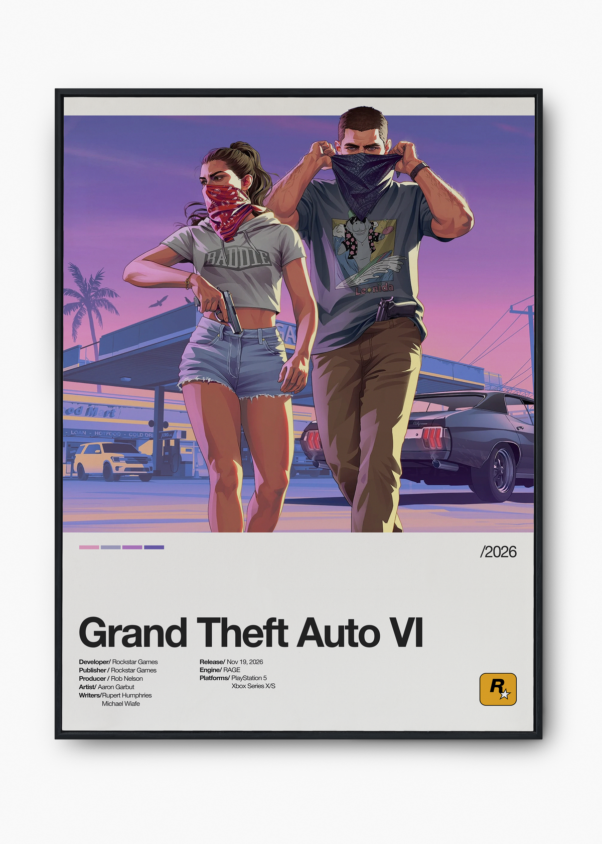 Quadro Grand Theft Auto VI: GTA 6 - Design oficial da série