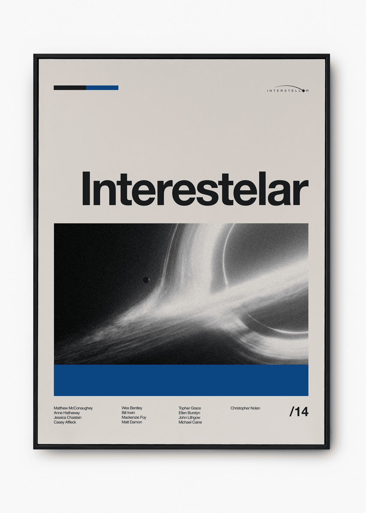 Quadro de ficção científica com imagem do filme Interestelar em cores de espaço