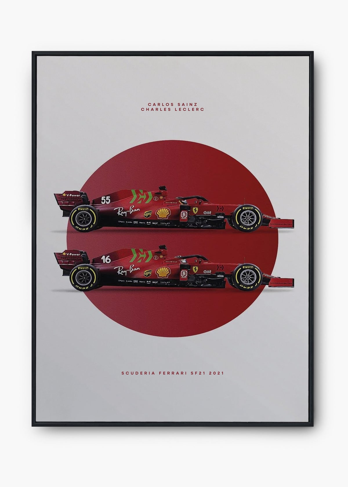 Quadro Scuderia Ferrari SF21 - Leclerc & Sainz