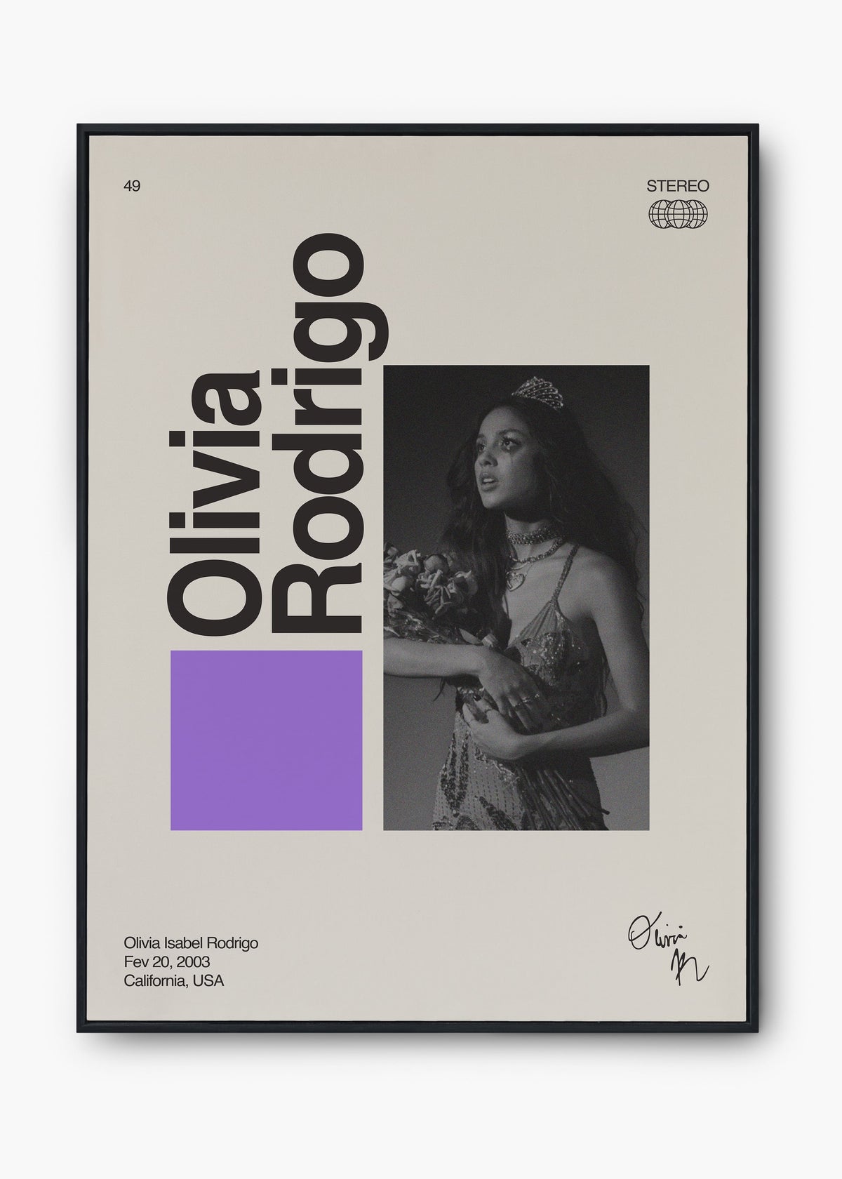 Quadro Signature Olivia Rodrigo