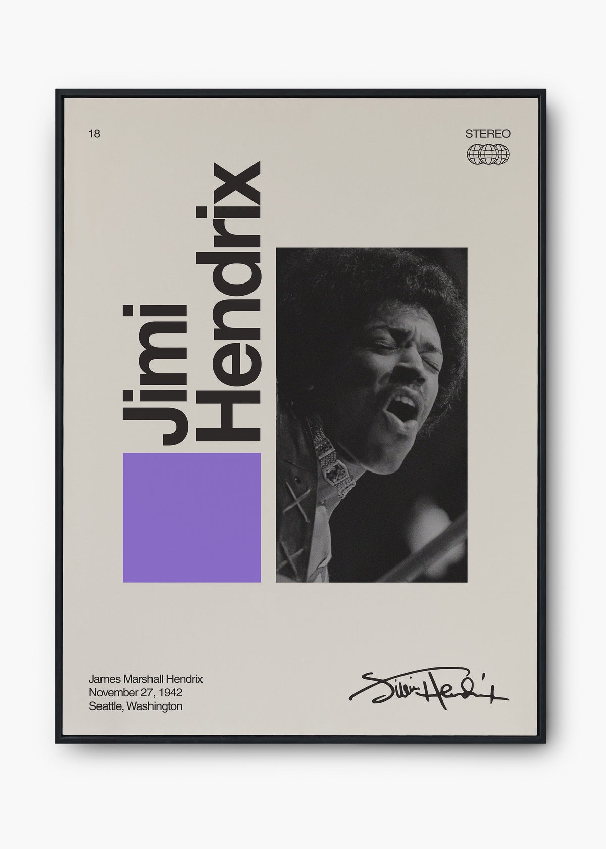 Quadro Signature Jimi Hendrix