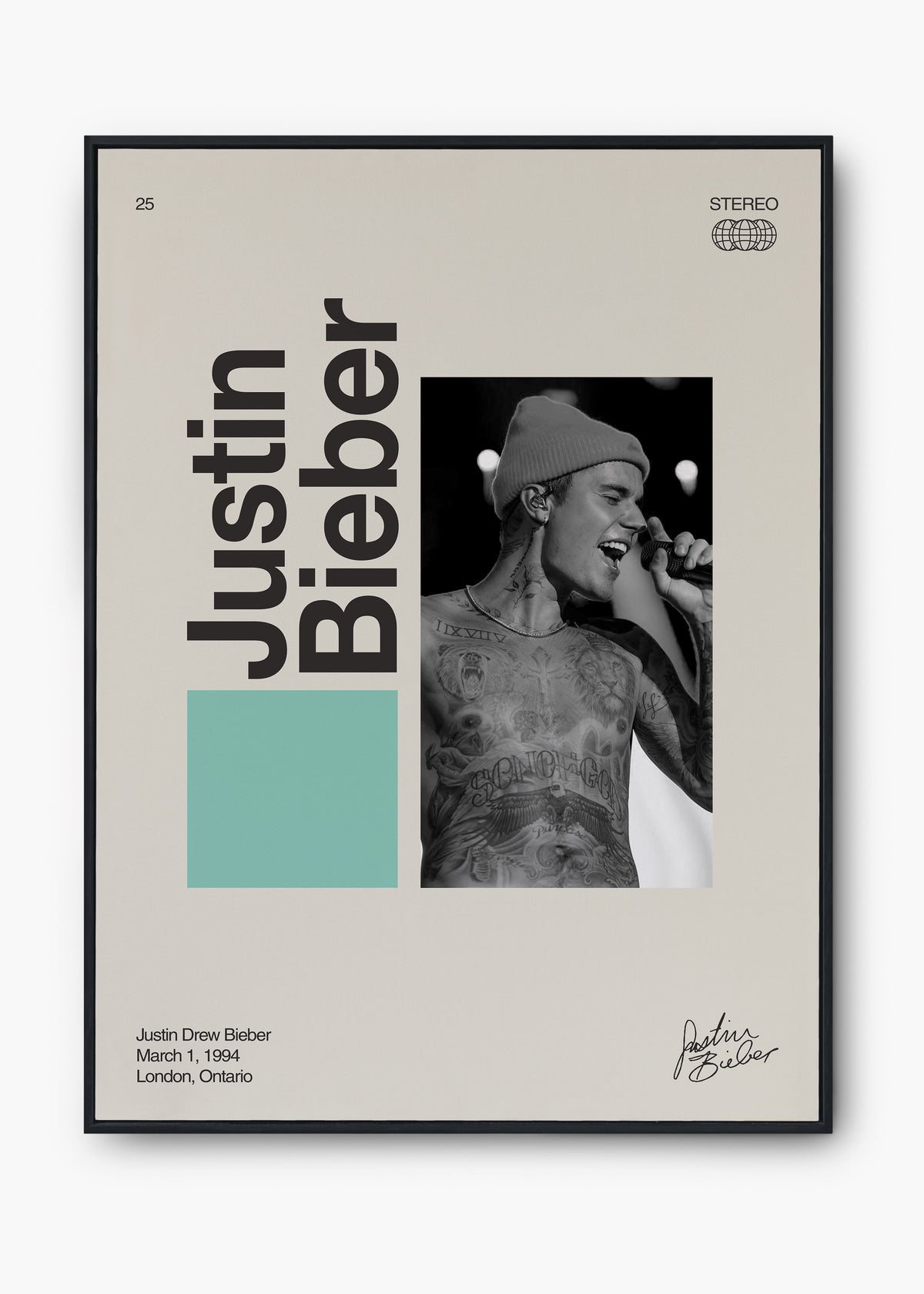 Quadro Signature Justin Bieber