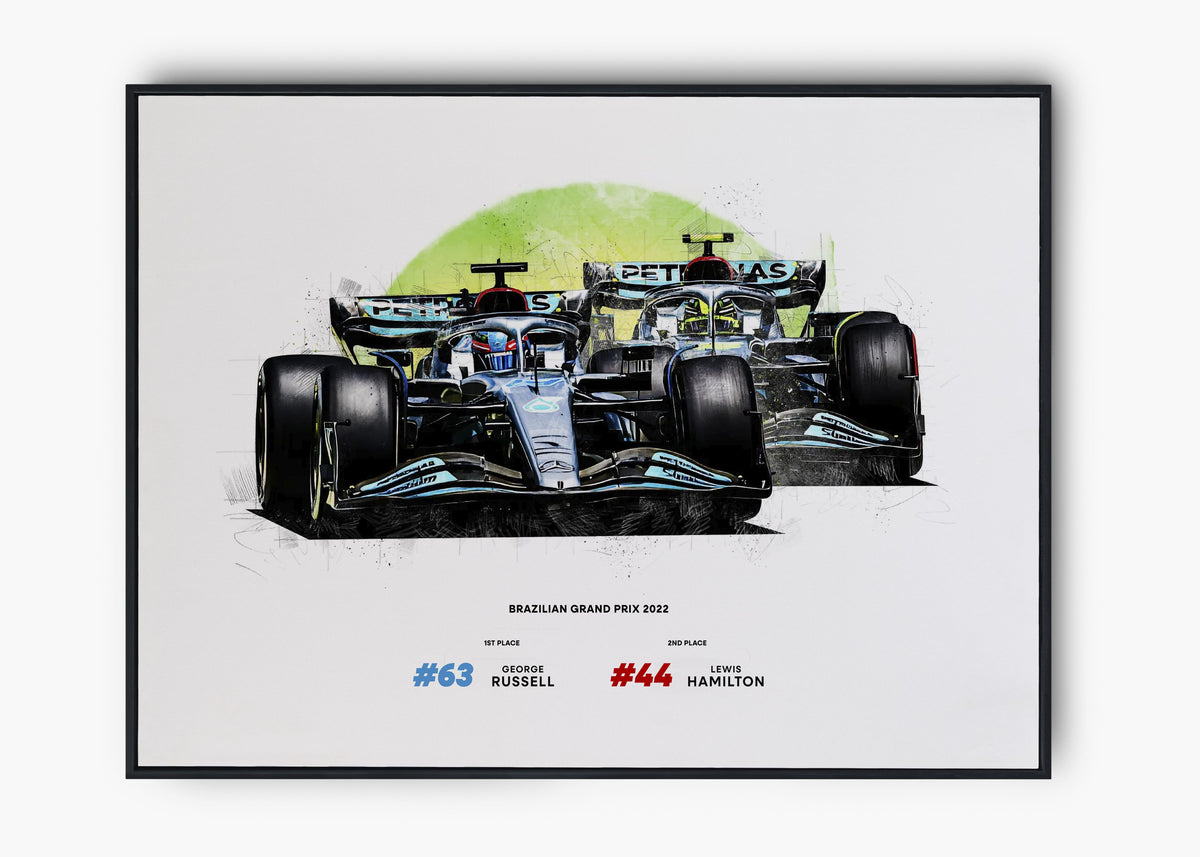 Quadro Lewis Hamilton e George Russell - Brasil 2022