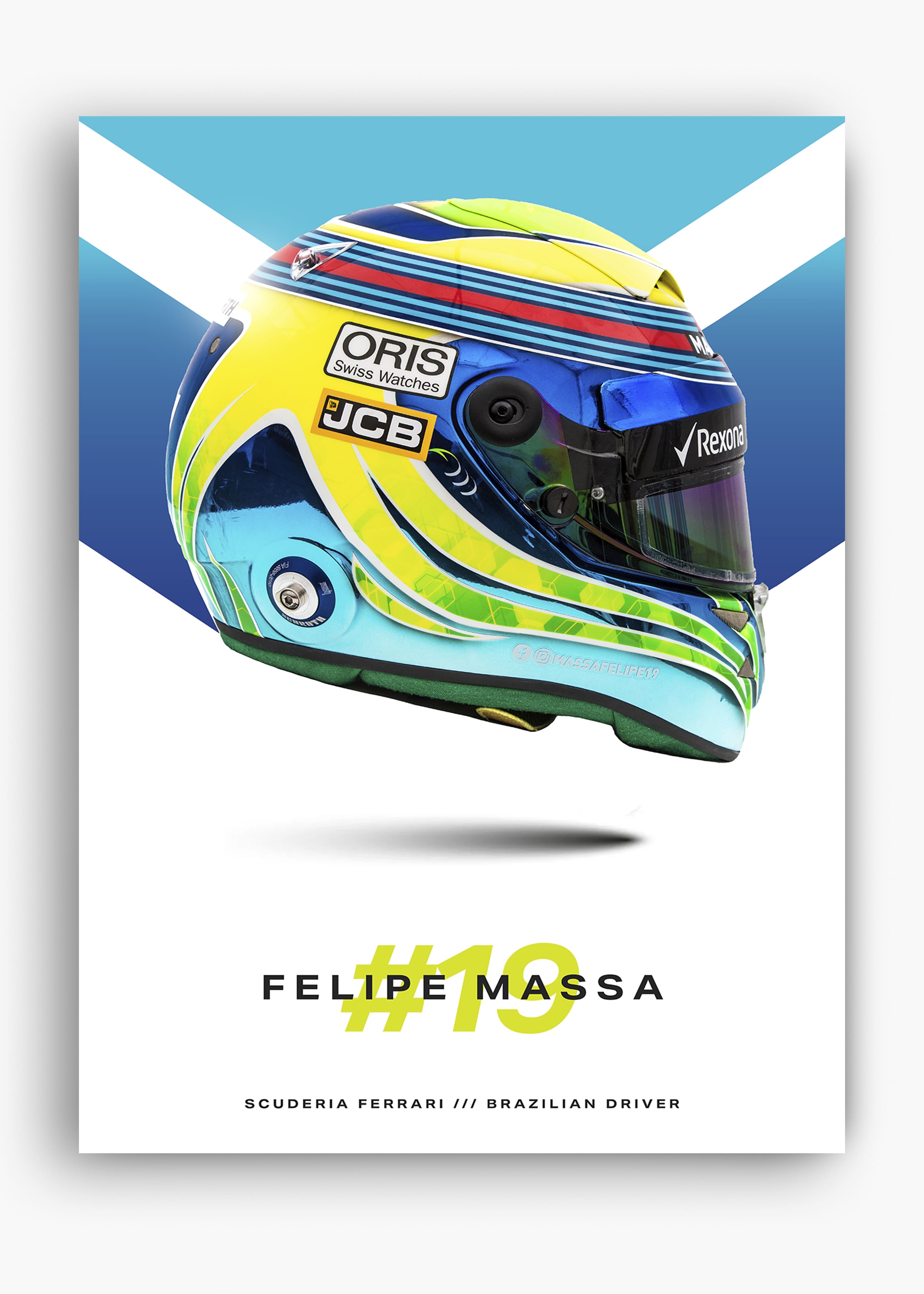 Quadro decorativo Felipe Massa #19 — arte de automobilismo para parede | Cübe Quadros