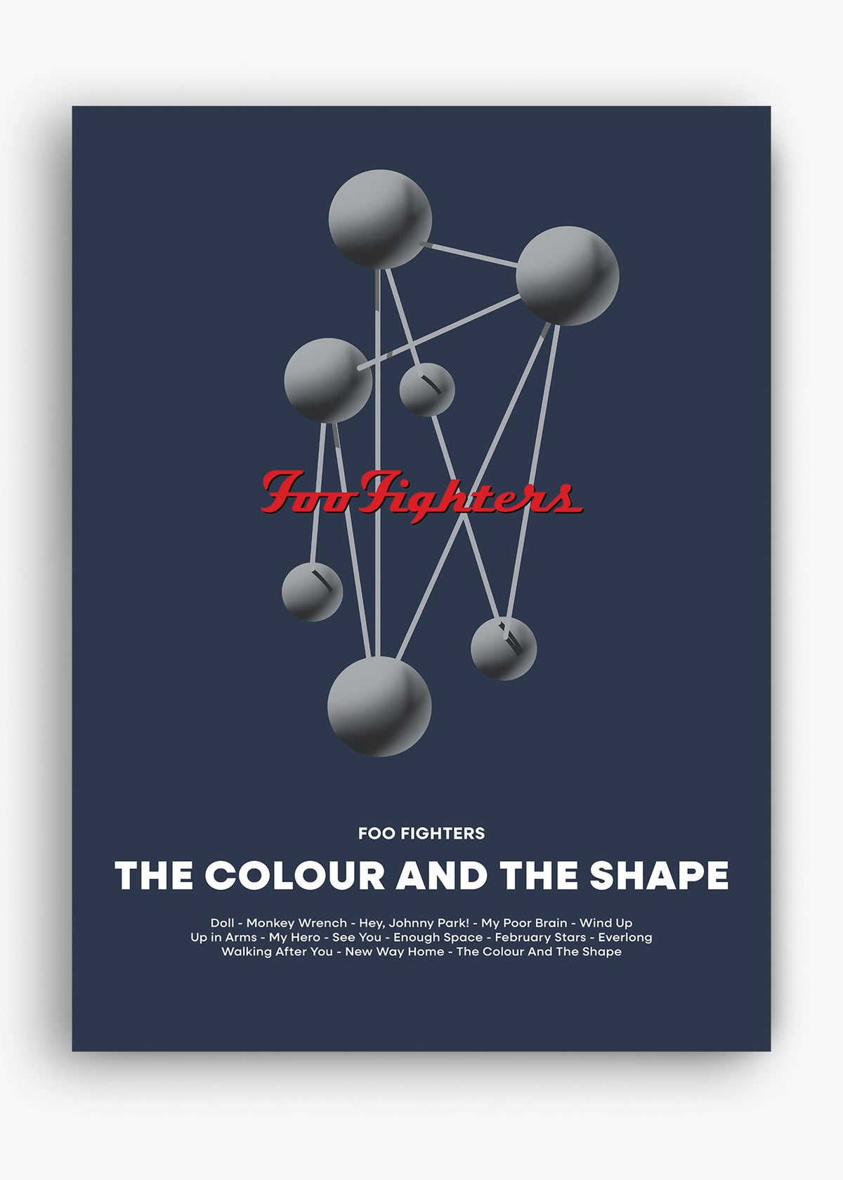 Quadro decorativo Foo Fighters The Colour and the Shape — arte de rock para parede | Cübe Quadros