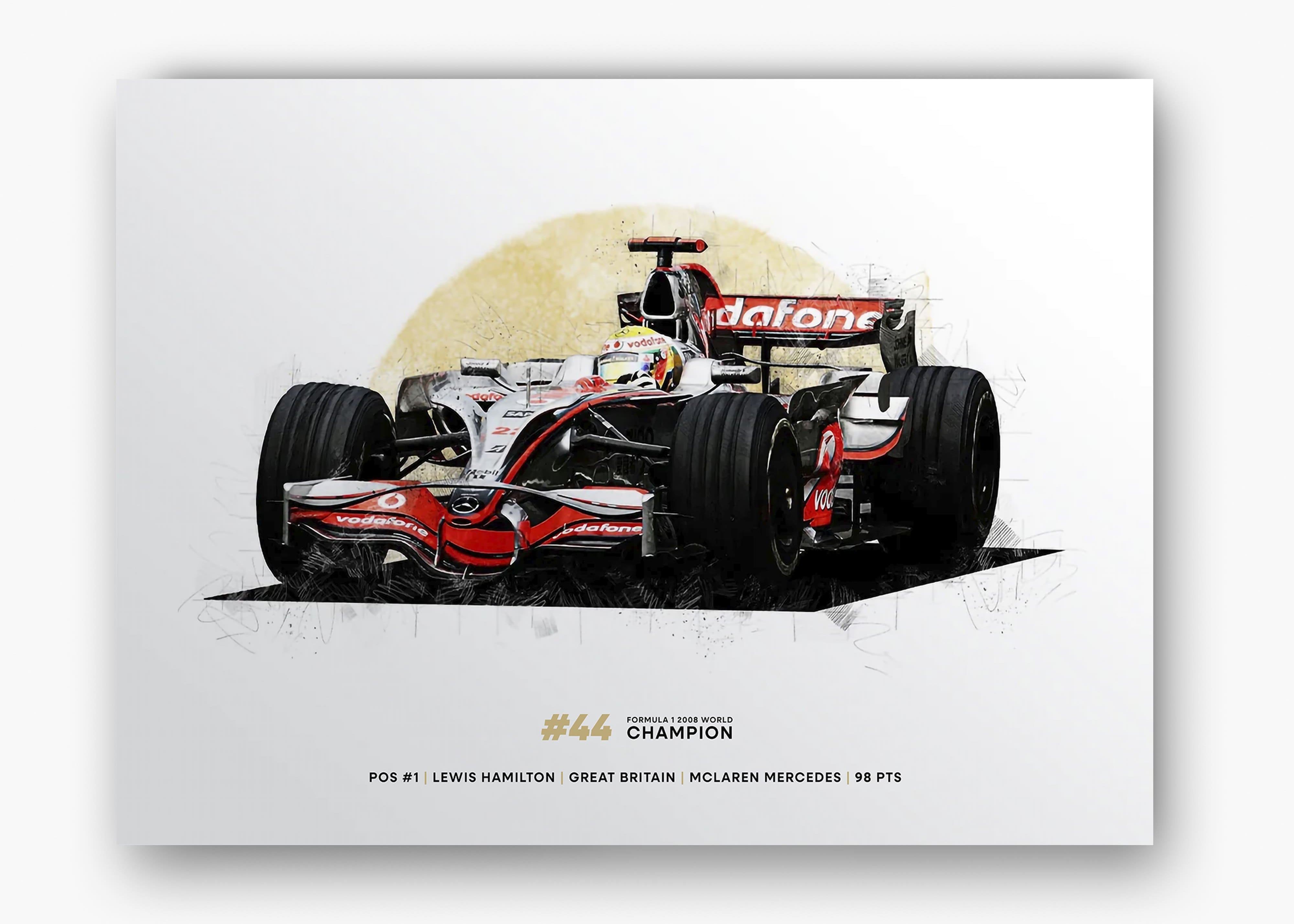 Quadro Lewis Hamilton 2008 World Champion