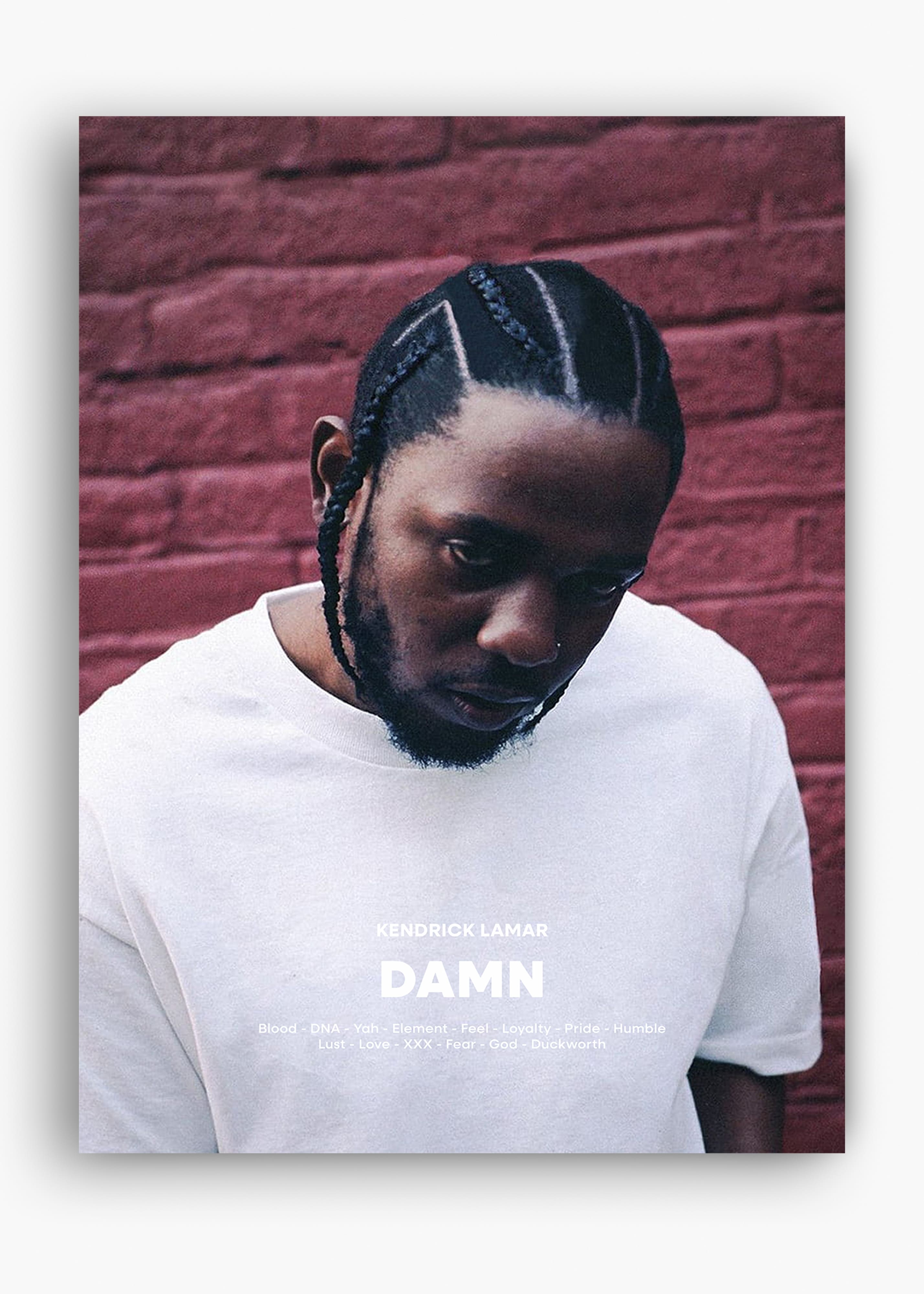 Quadro decorativo Kendrick Lamar Damn — arte de rap para parede | Cübe Quadros