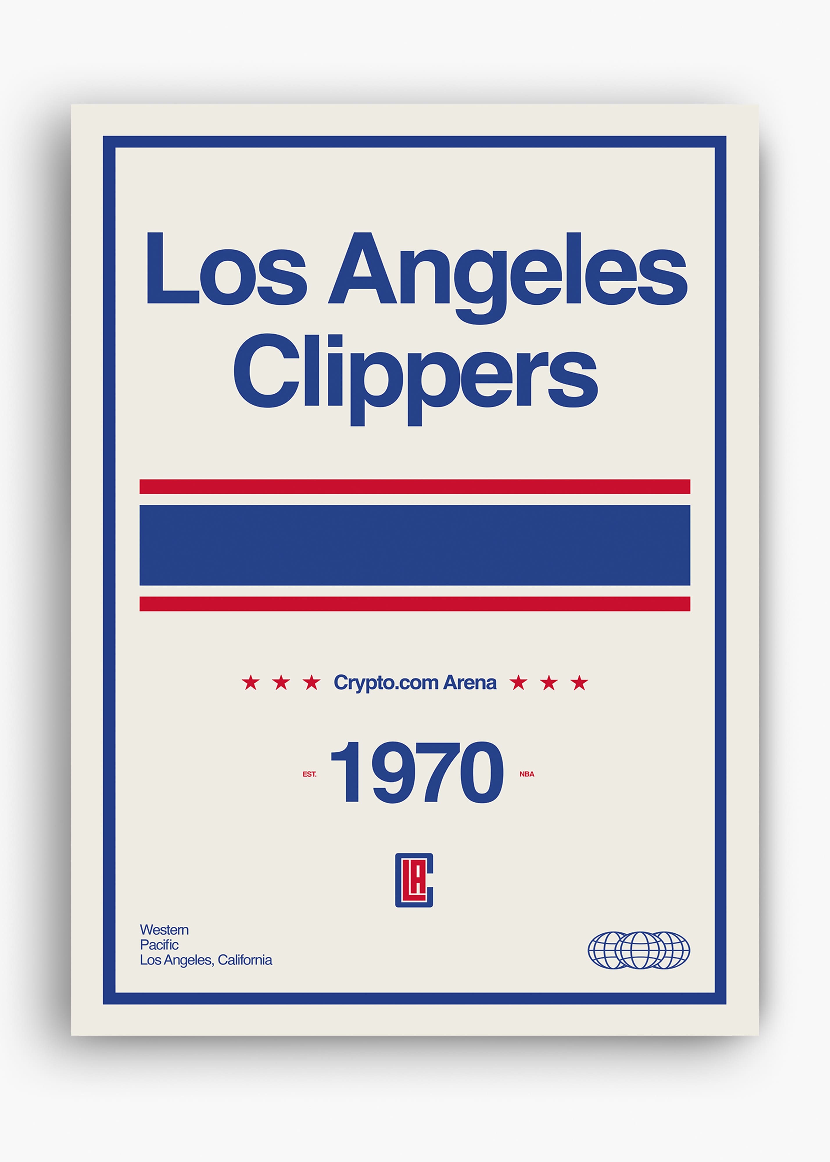 Quadro decorativo NBA Los Angeles Clippers — arte de basquete para parede | Cübe Quadros