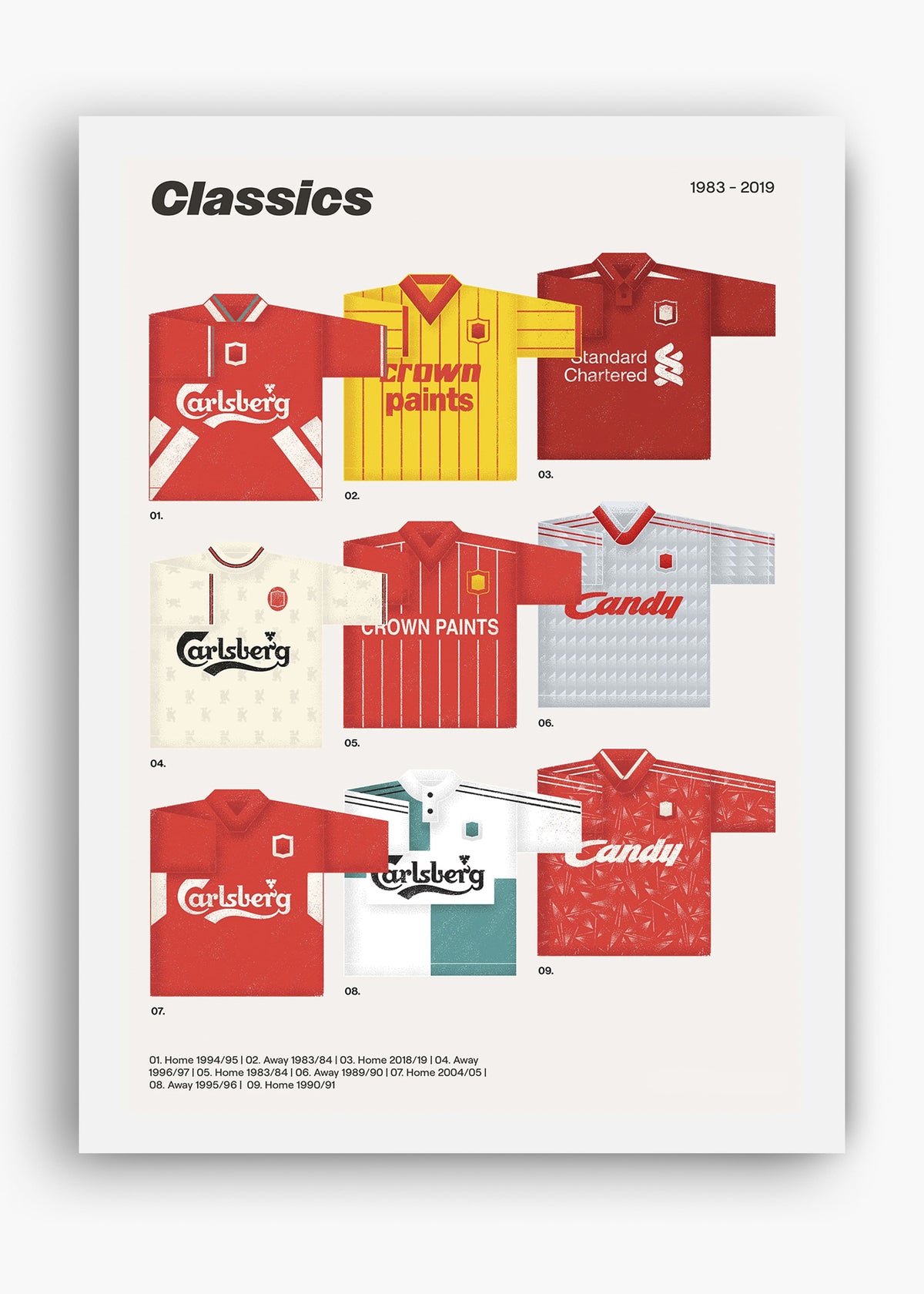 Quadro decorativo Liverpool Classics — arte de futebol para parede | Cübe Quadros