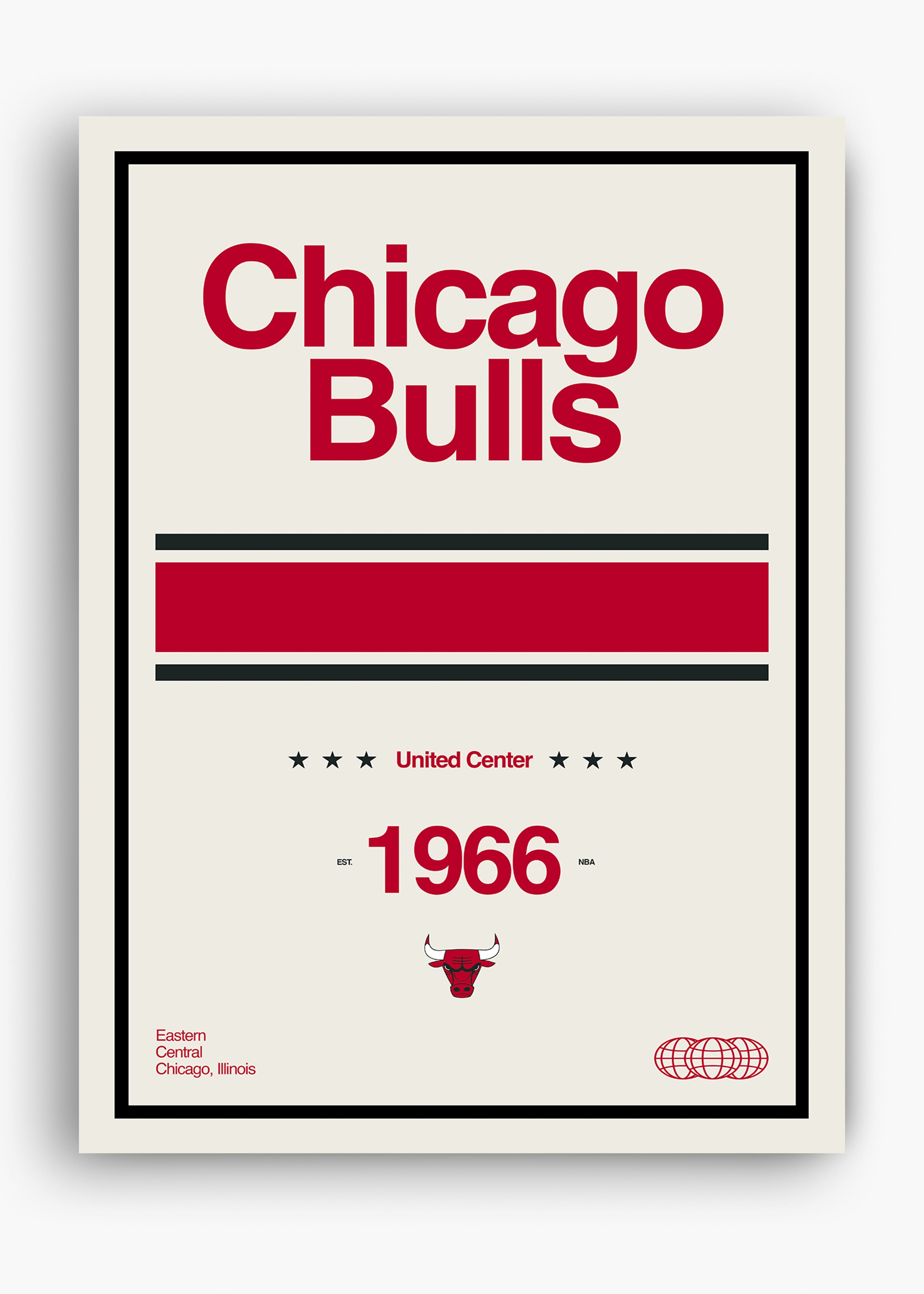 Quadro decorativo NBA Chicago Bulls — arte de basquete para parede | Cübe Quadros