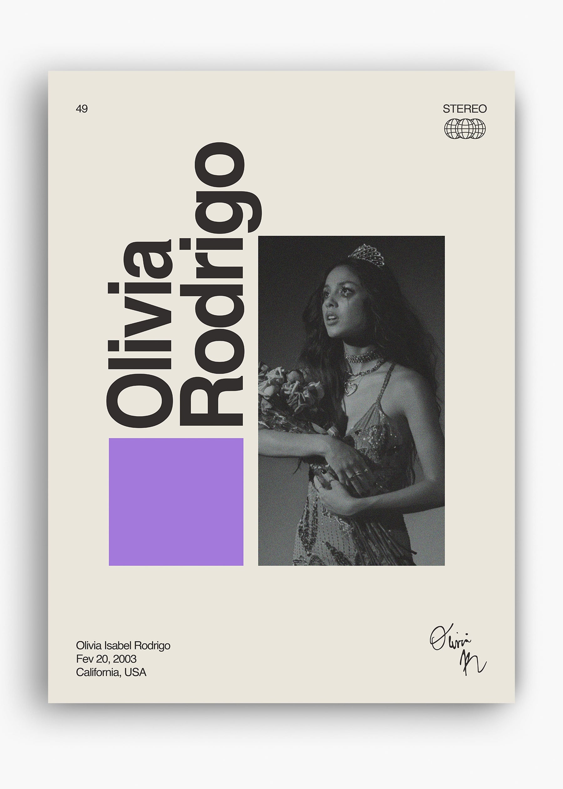 Quadro Signature Olivia Rodrigo