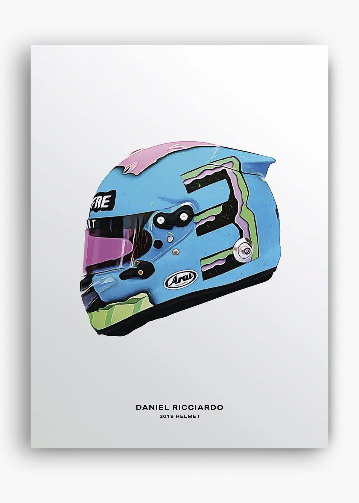 Quadro decorativo Daniel Ricciardo 2019 II — arte de automobilismo para parede | Cübe Quadros