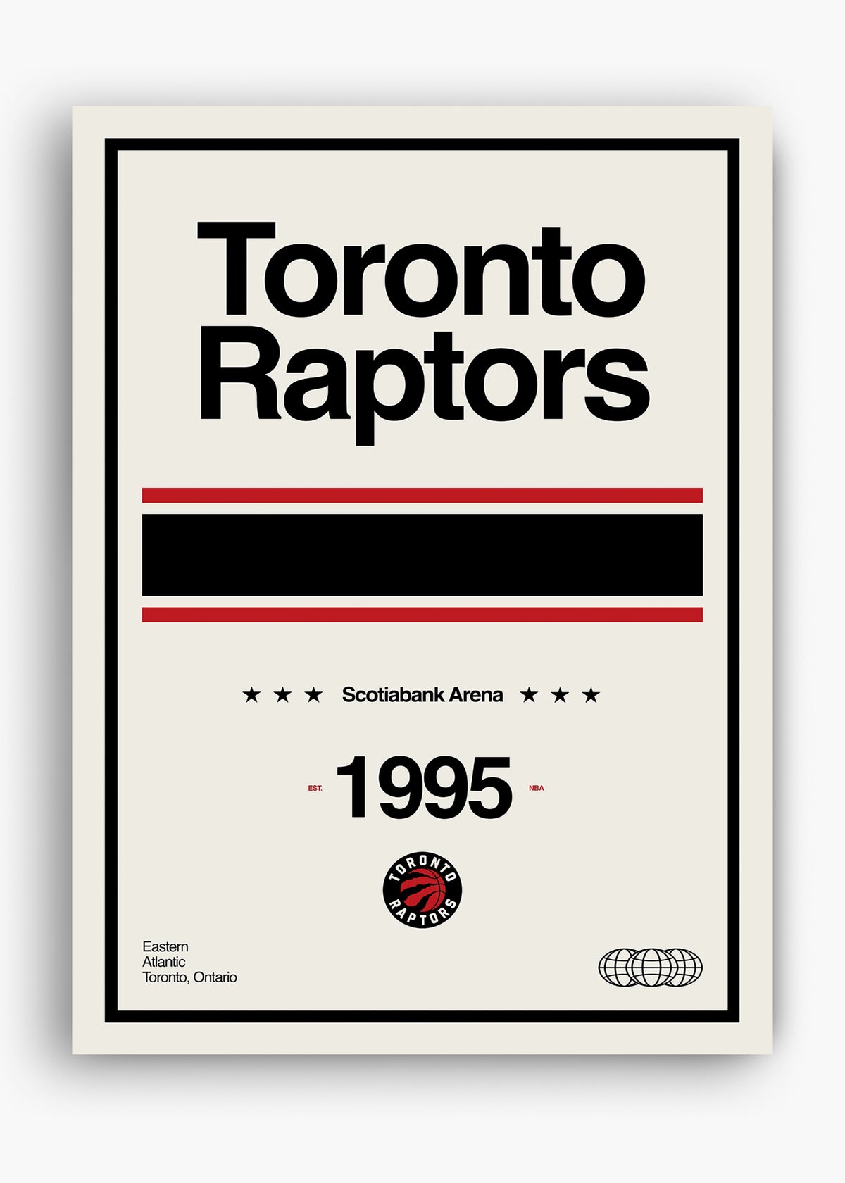 Quadro decorativo NBA Toronto Raptors — arte de basquete para parede | Cübe Quadros