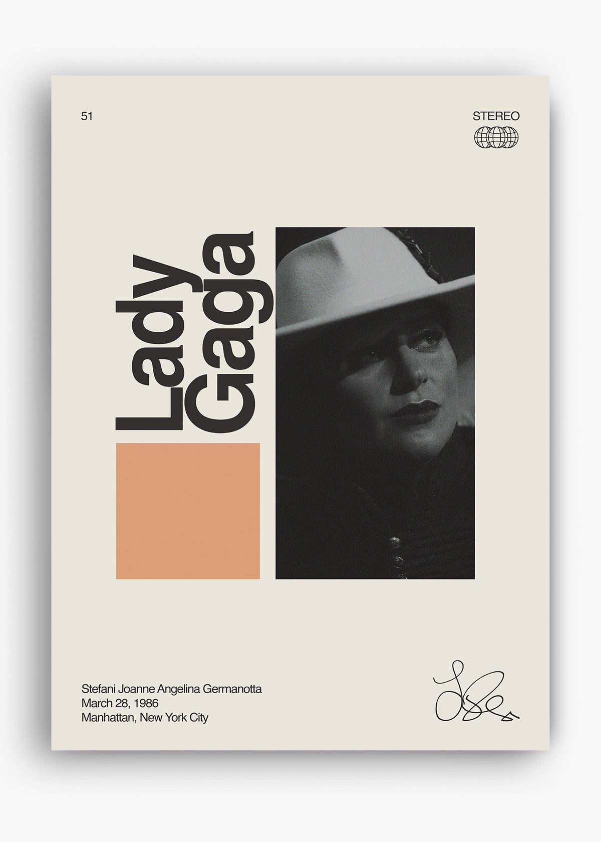 Quadro Signature Lady Gaga