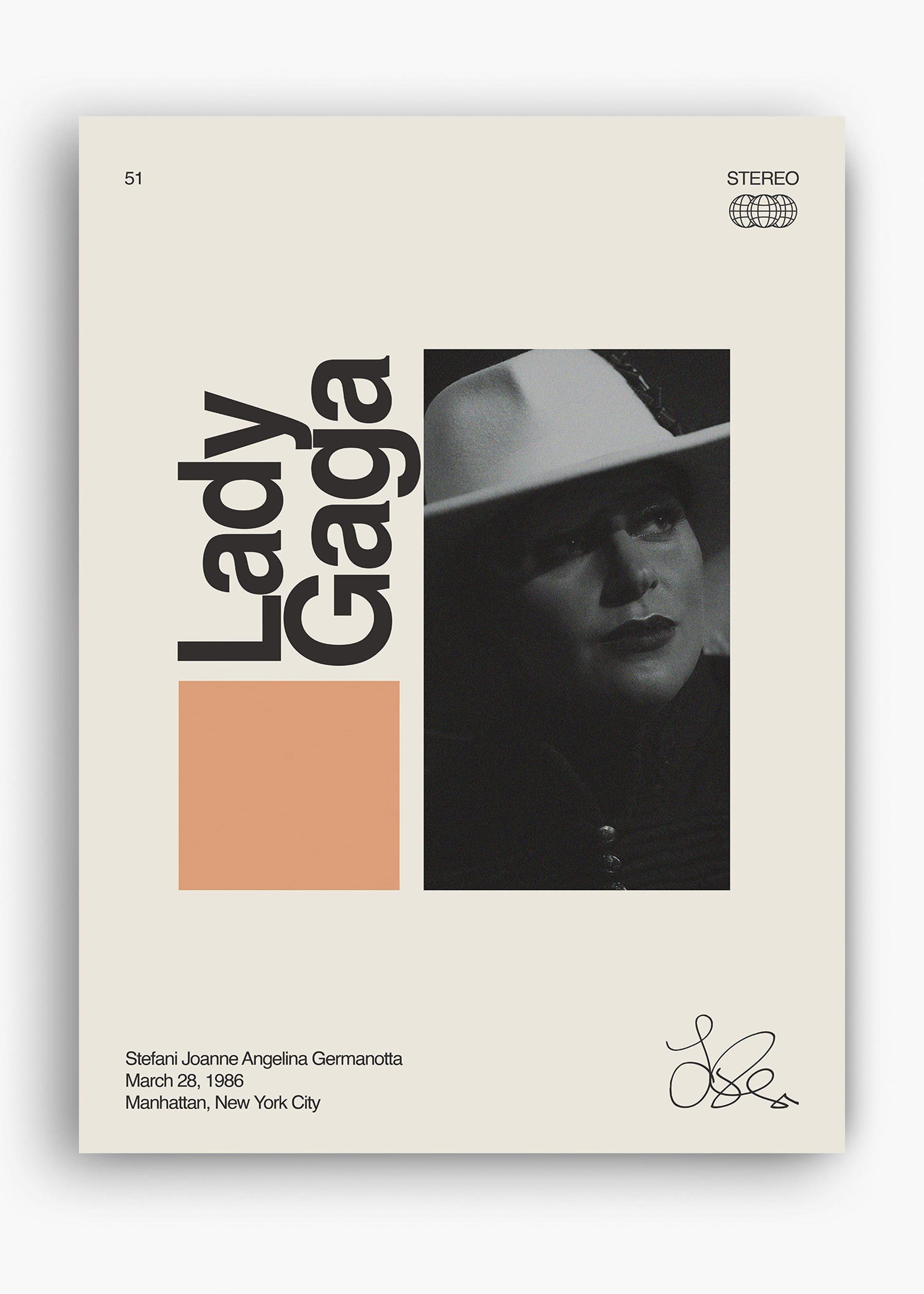 Quadro Signature Lady Gaga