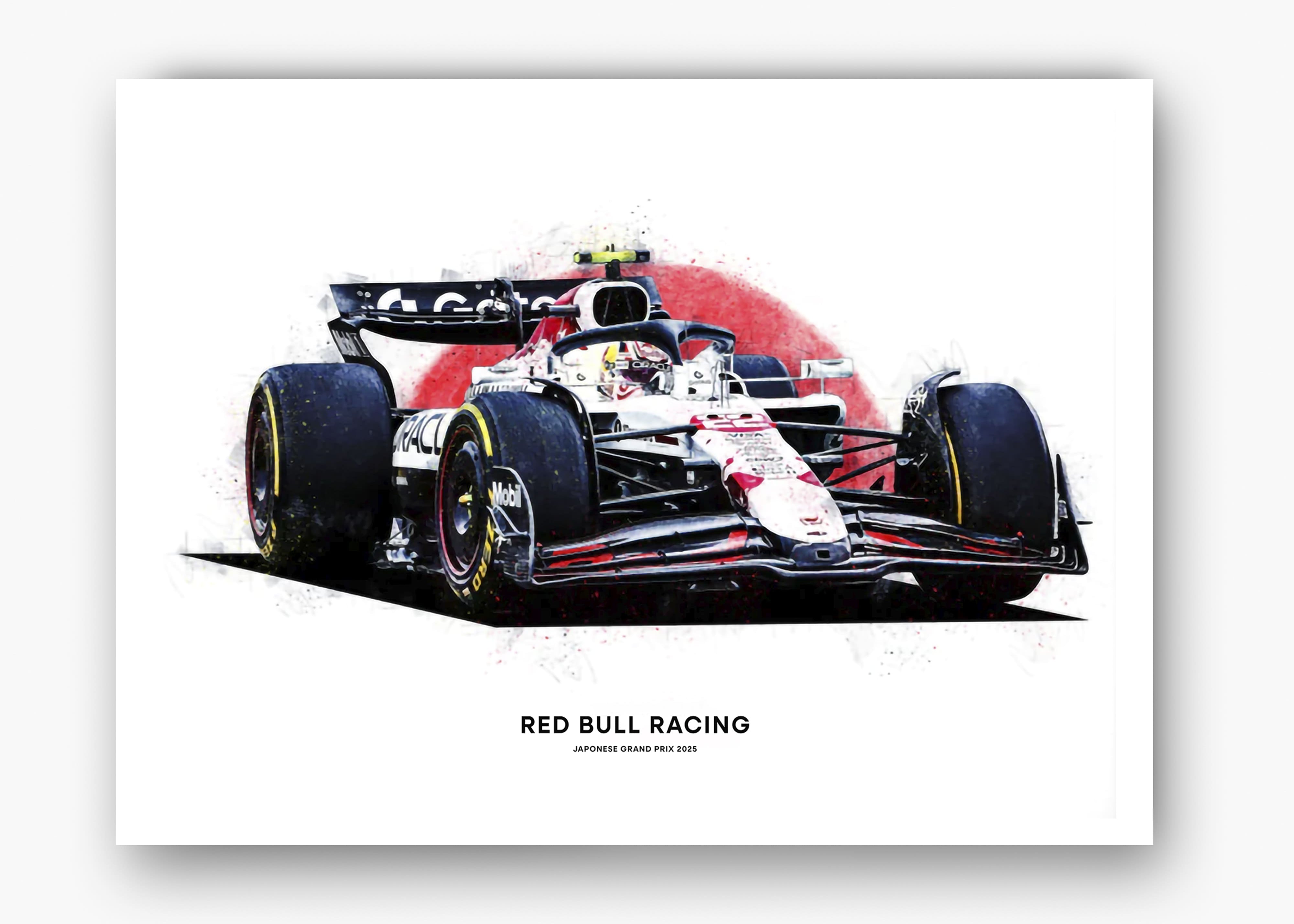Quadro decorativo Red Bull Racing Japão 2025 — arte de automobilismo para parede | Cübe Quadros