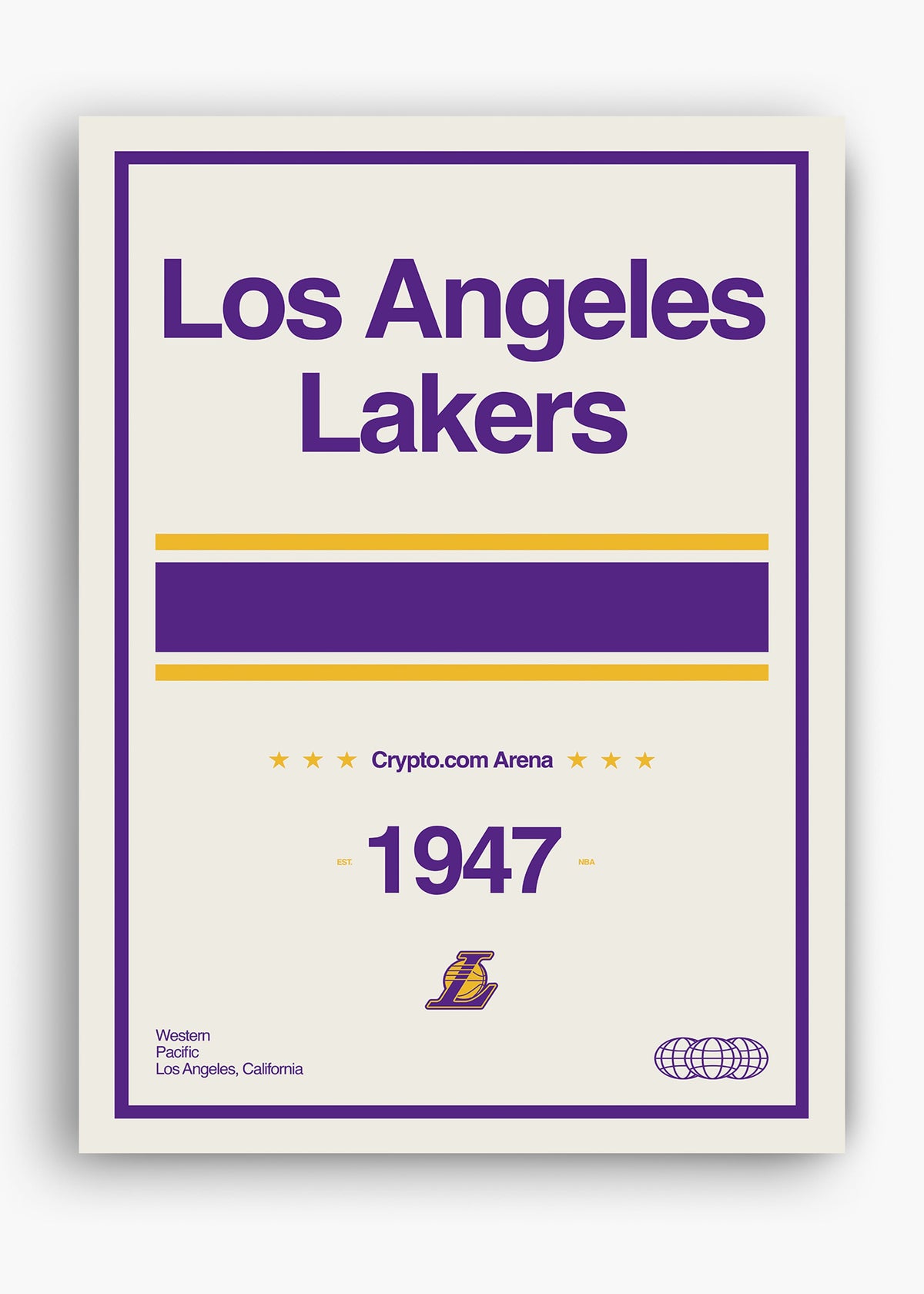 Quadro decorativo NBA Los Angeles Lakers — arte de basquete para parede | Cübe Quadros