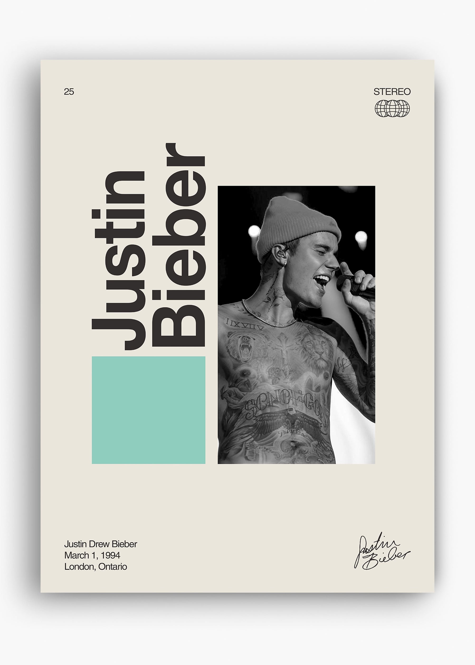 Quadro Signature Justin Bieber