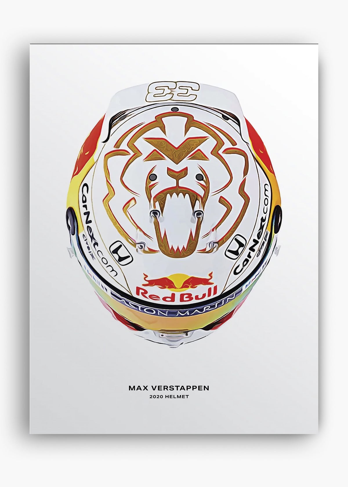 Quadro decorativo Max Verstappen 2020 — arte de automobilismo para parede | Cübe Quadros