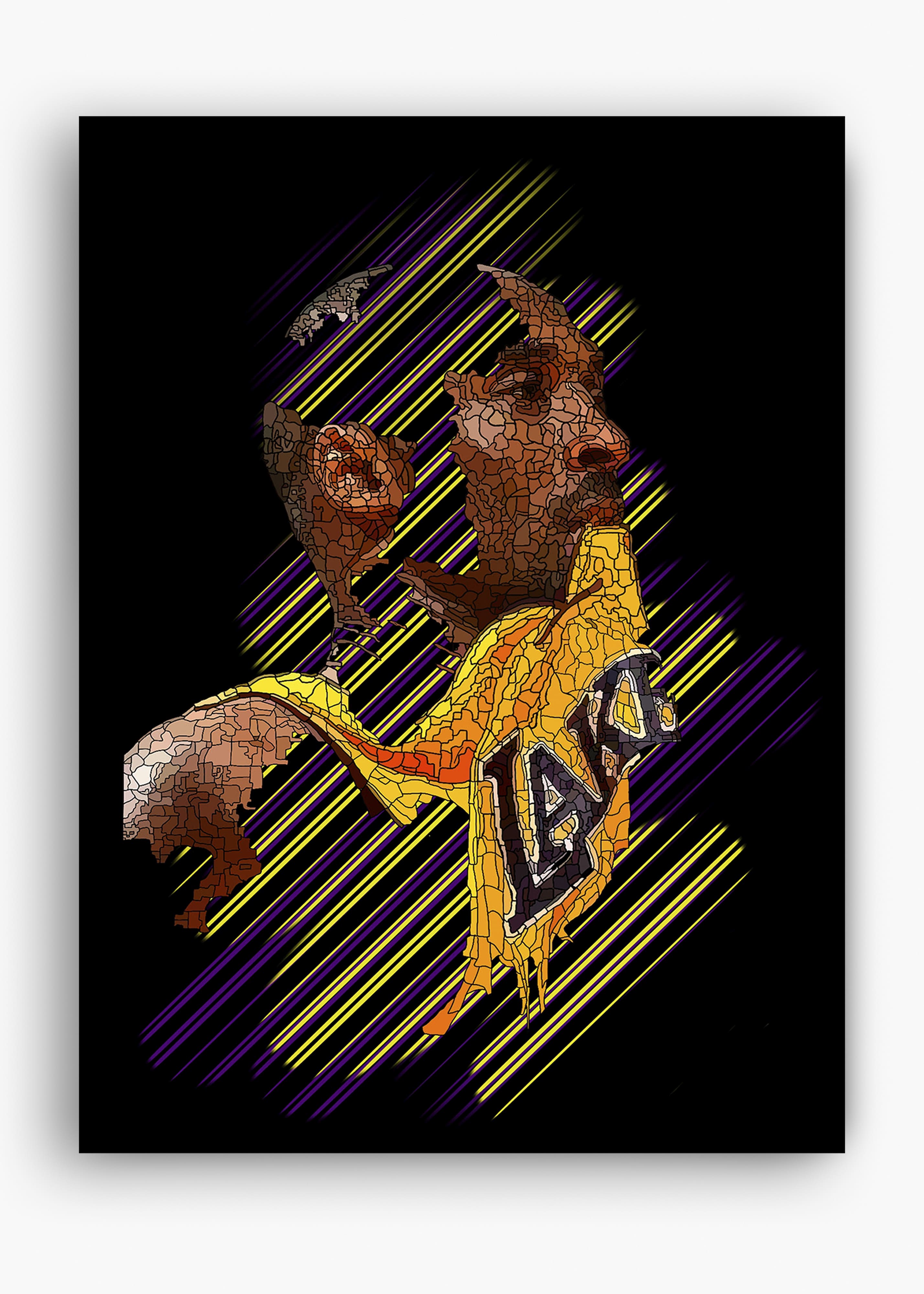 Quadro decorativo Kobe Bryant II — arte de basquete para parede | Cübe Quadros