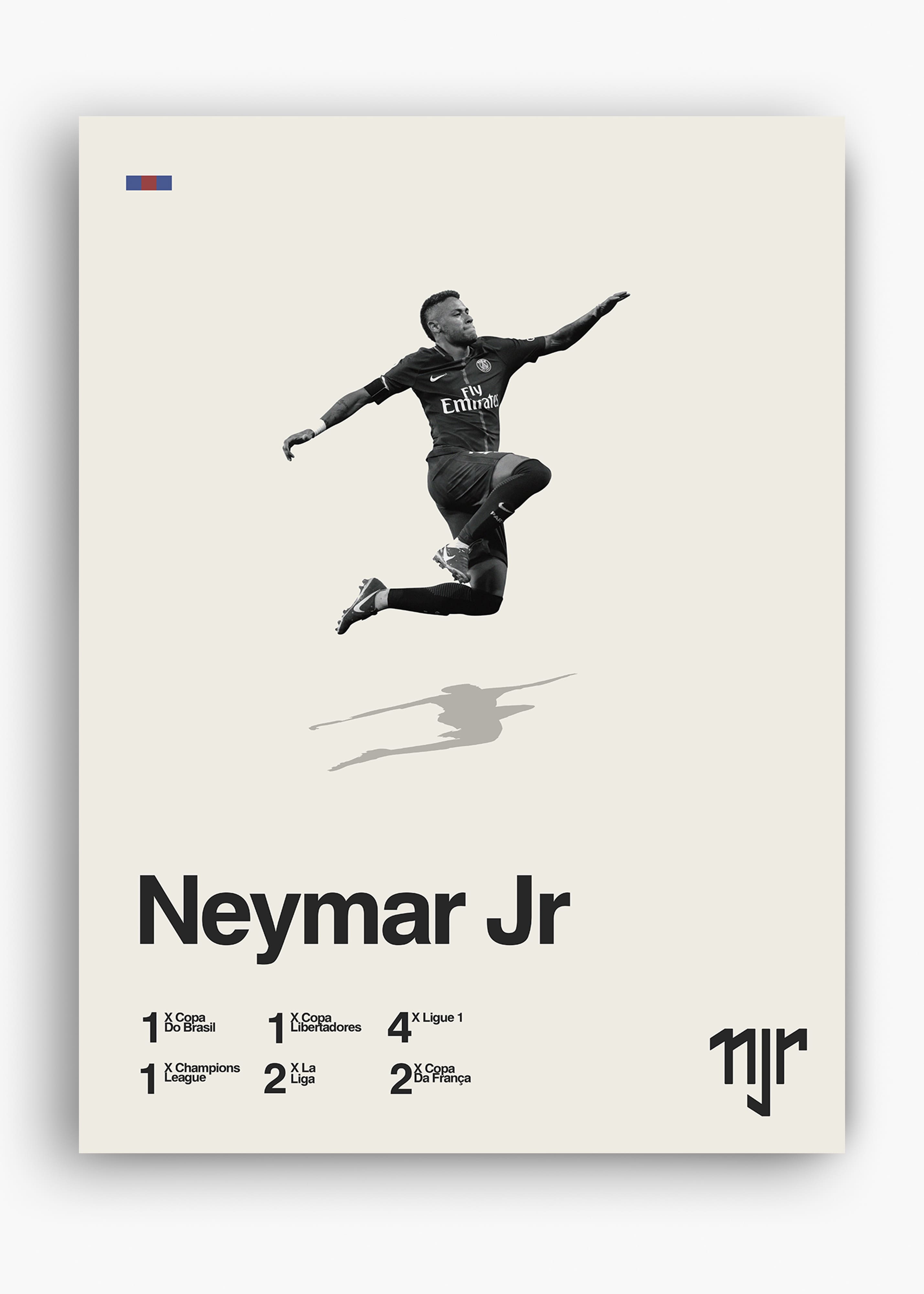 Quadro decorativo Neymar Jr — arte de futebol para parede | Cübe Quadros