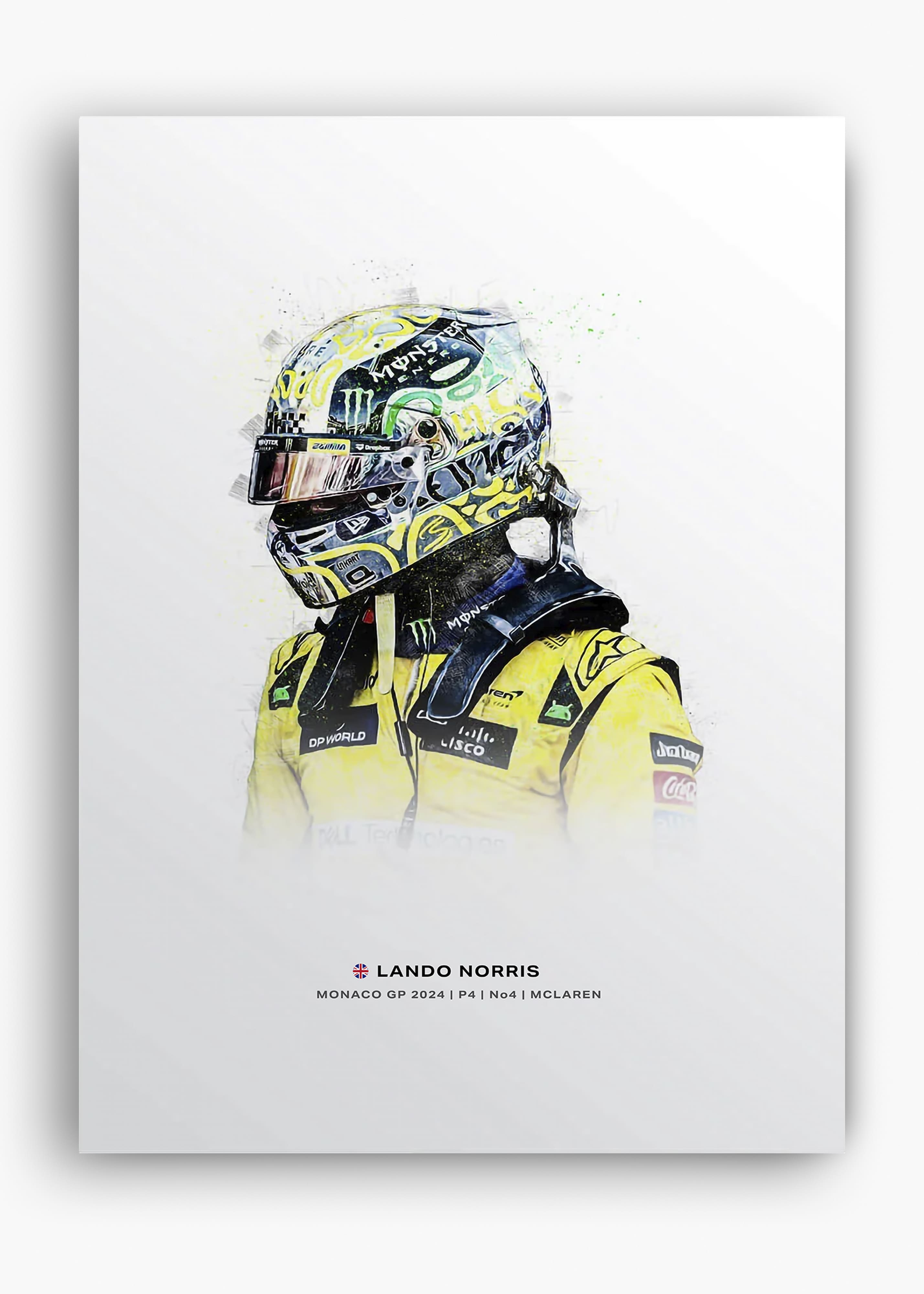 Quadro decorativo Lando Norris Monaco GP 2024 II — arte de automobilismo para parede | Cübe Quadros