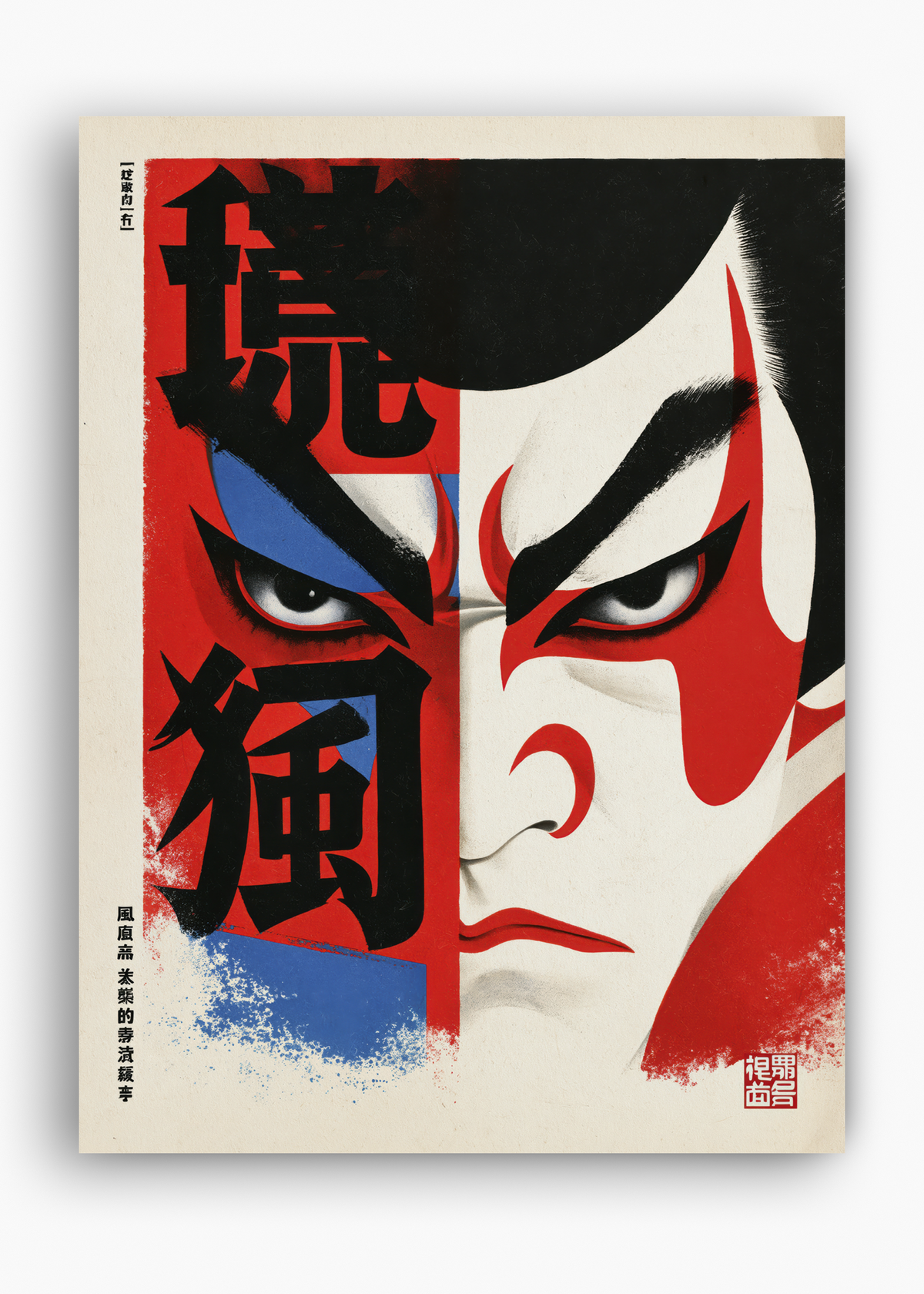 Quadro Japonês Rosto Kabuki - 10