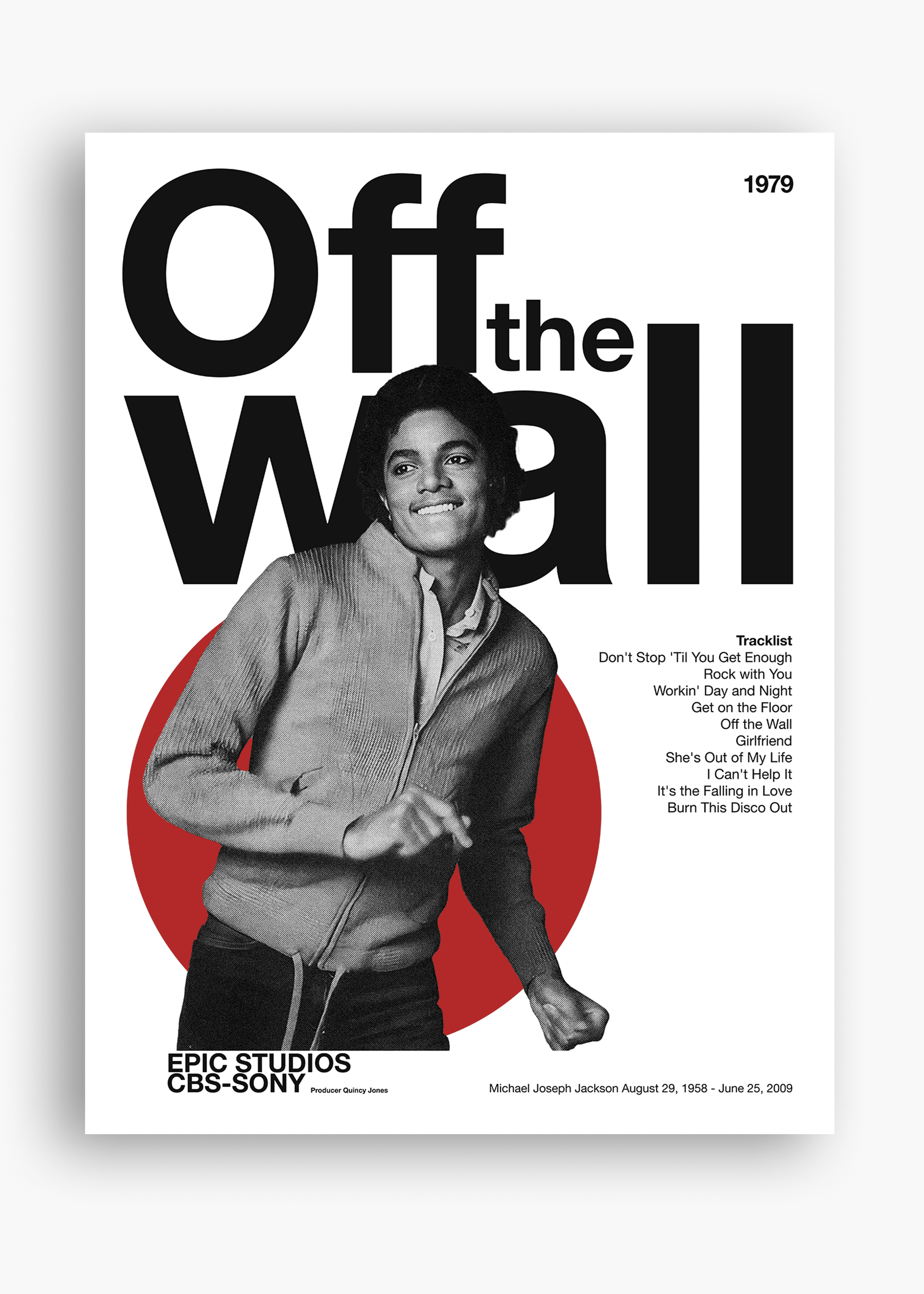 Quadro Michael Jackson Off The Wall Red
