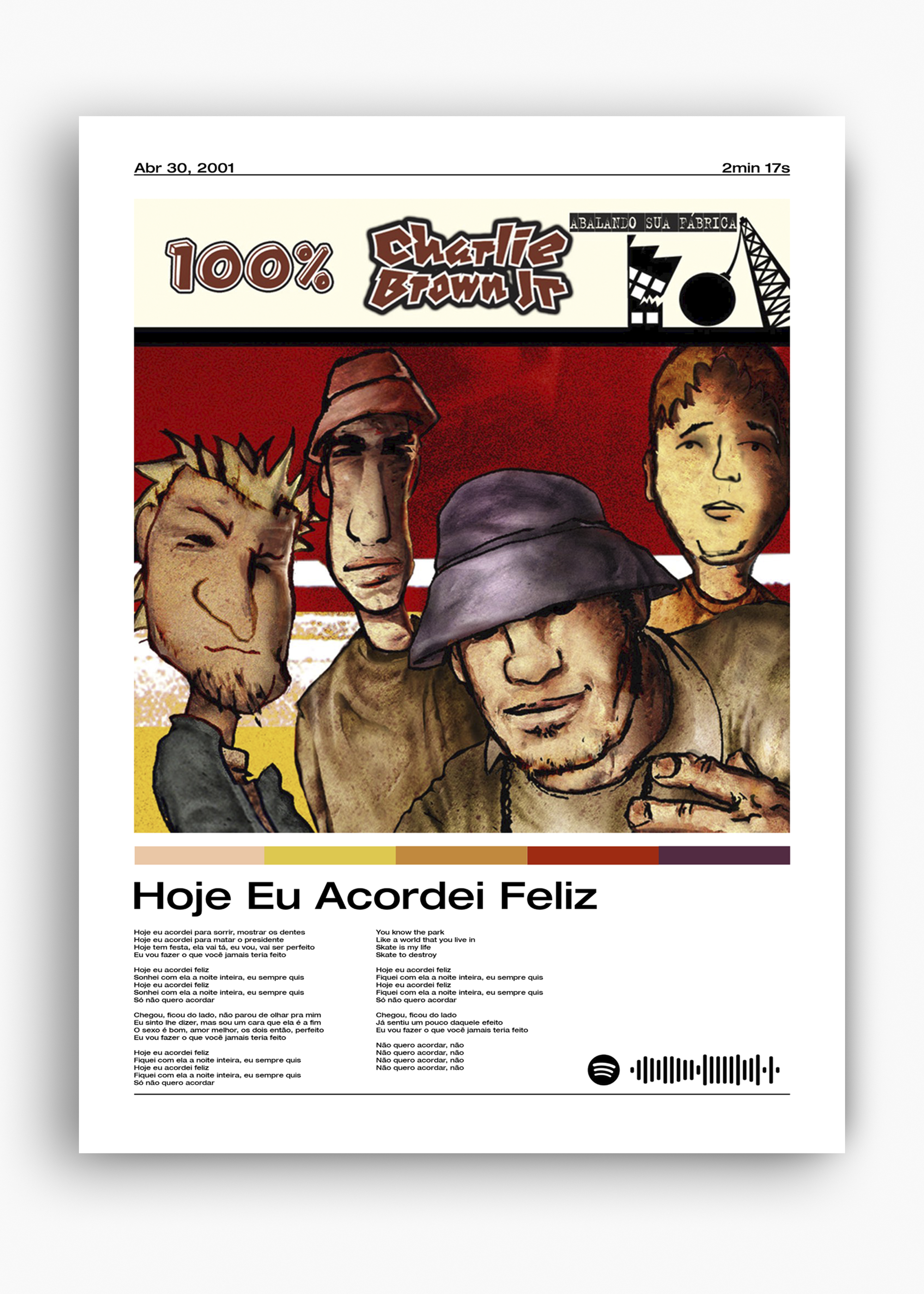 Quadro Charlie Brown Jr. Hoje Eu Acordei Feliz - 10