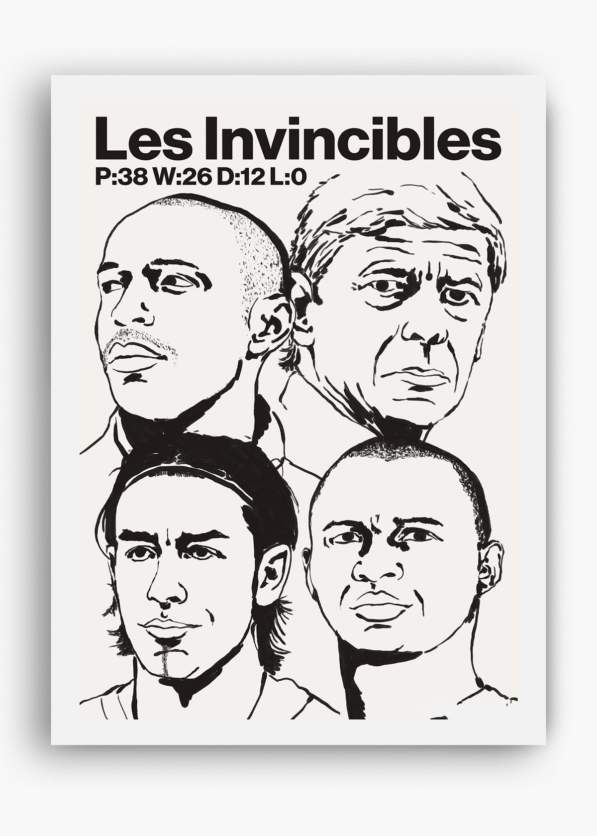 Quadro decorativo Arsenal Les Invincibles — arte de futebol para parede | Cübe Quadros