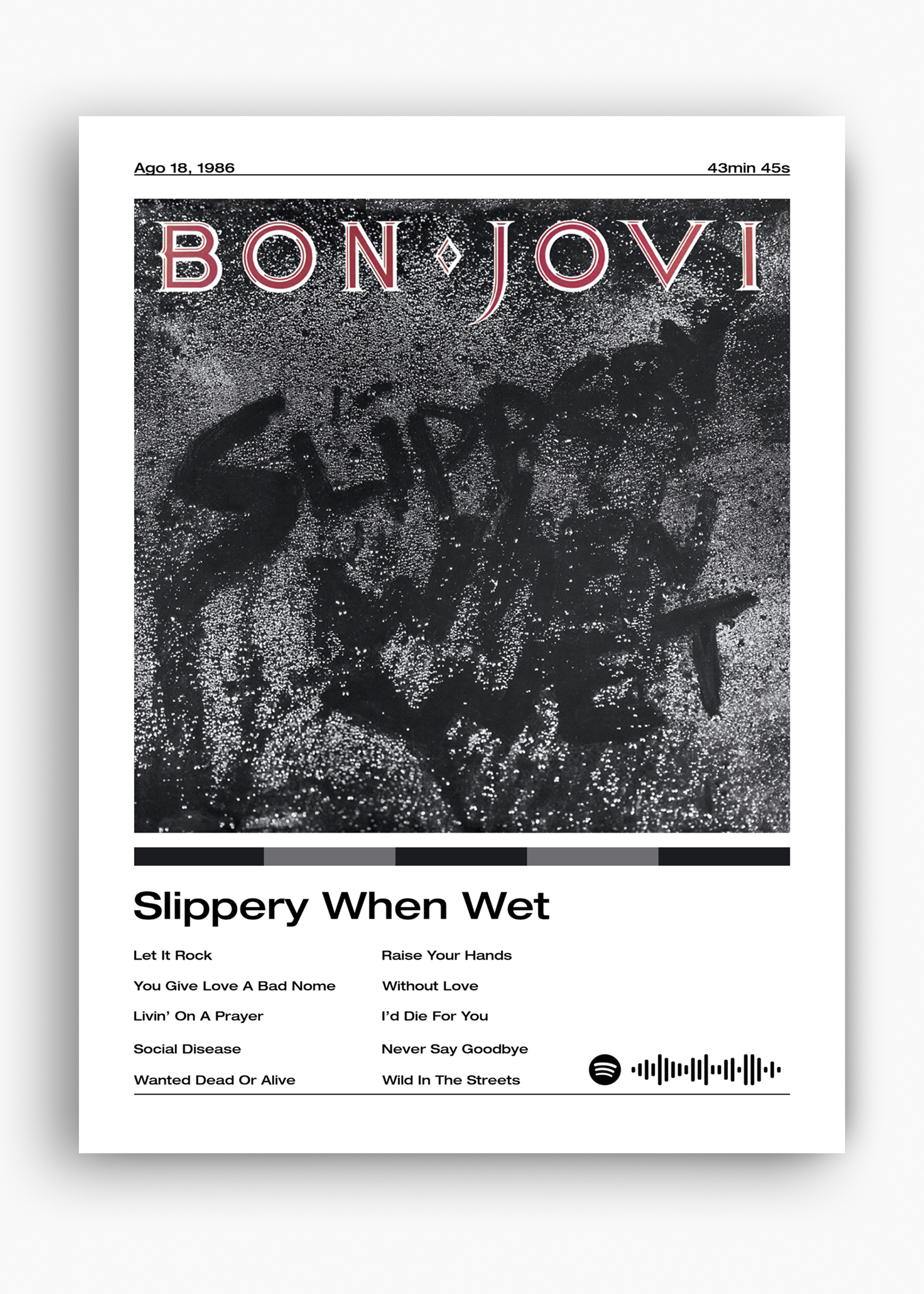 Quadro Bon Jovi Slippery When Wet - 10