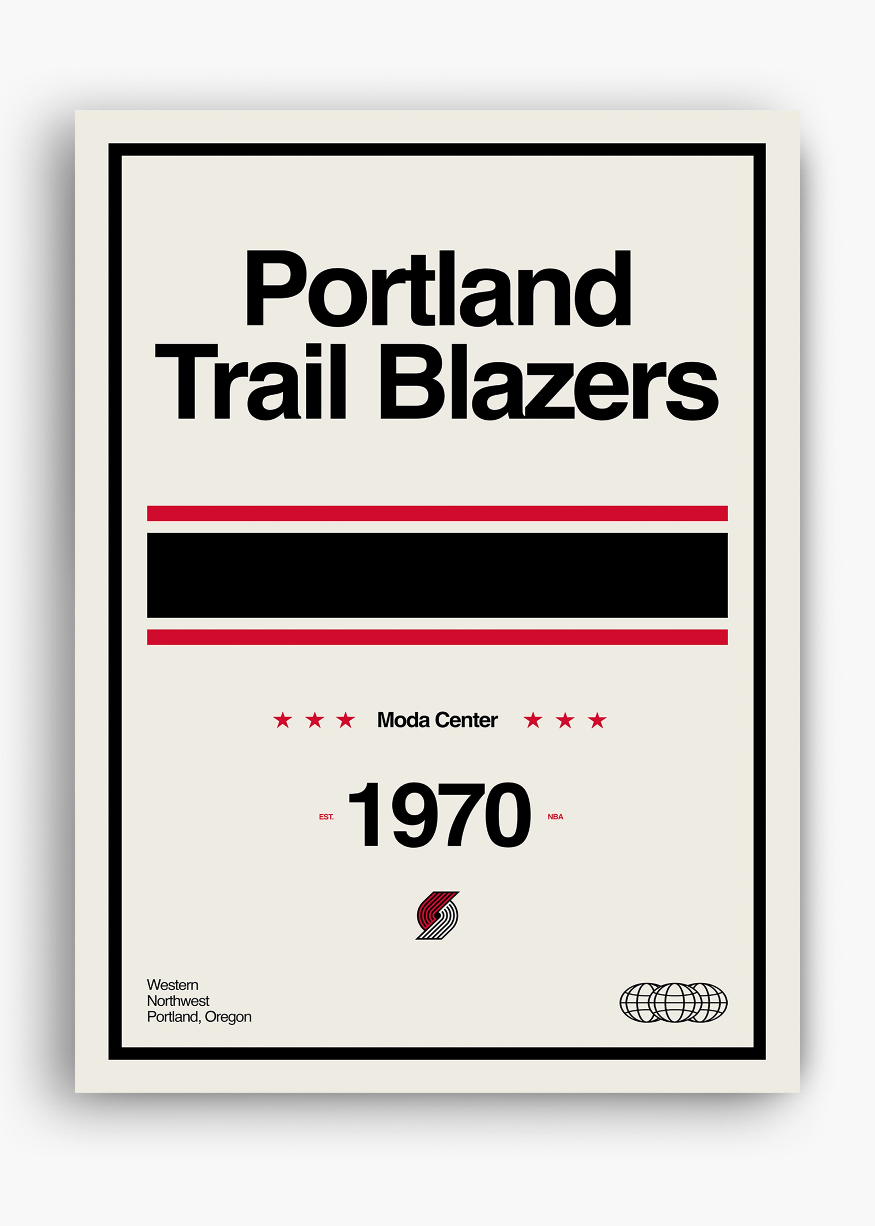 Quadro decorativo NBA Portland Trail Blazers — arte de basquete para parede | Cübe Quadros