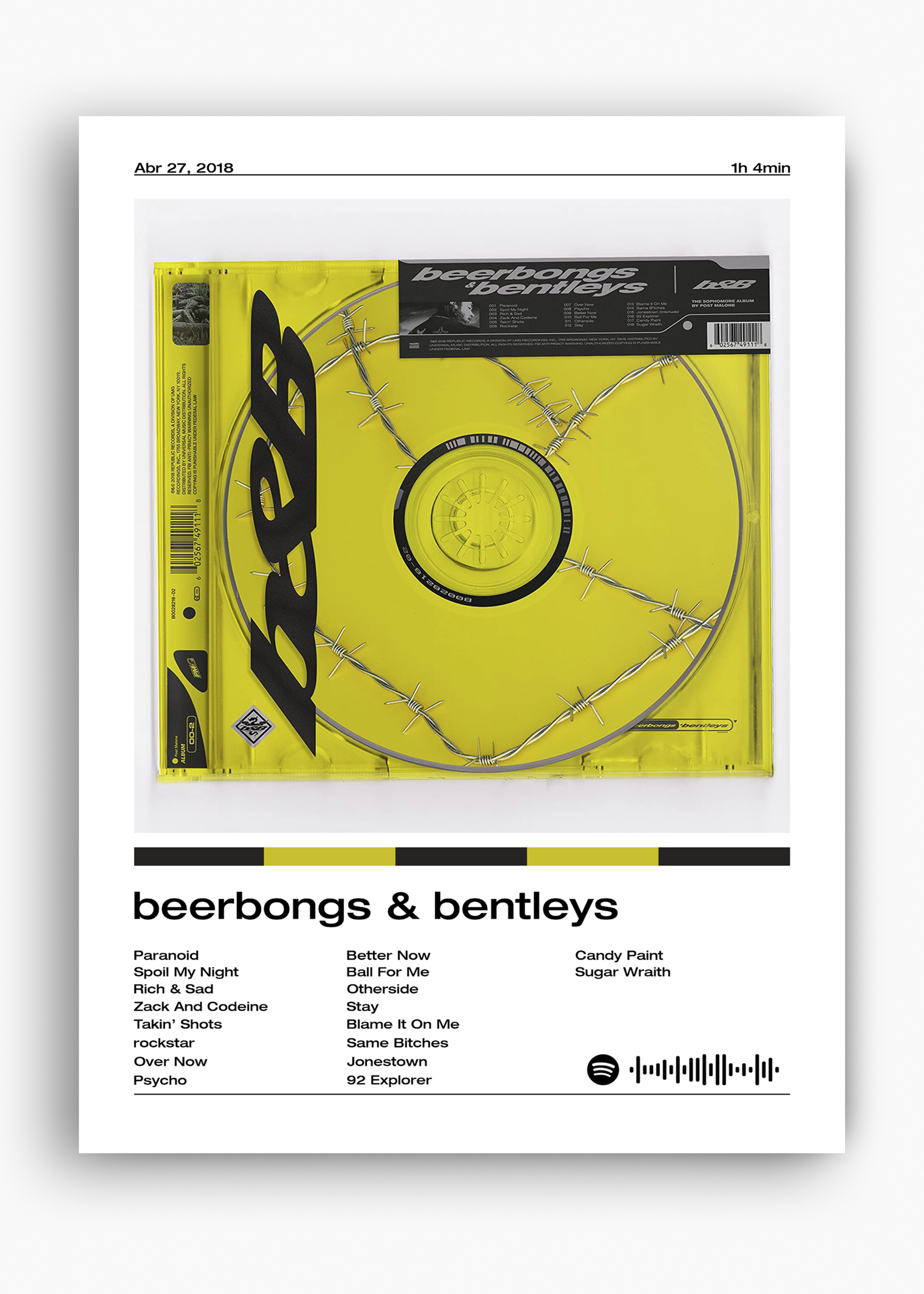 Quadro Post Malone Beerbongs & Bentleys - 10