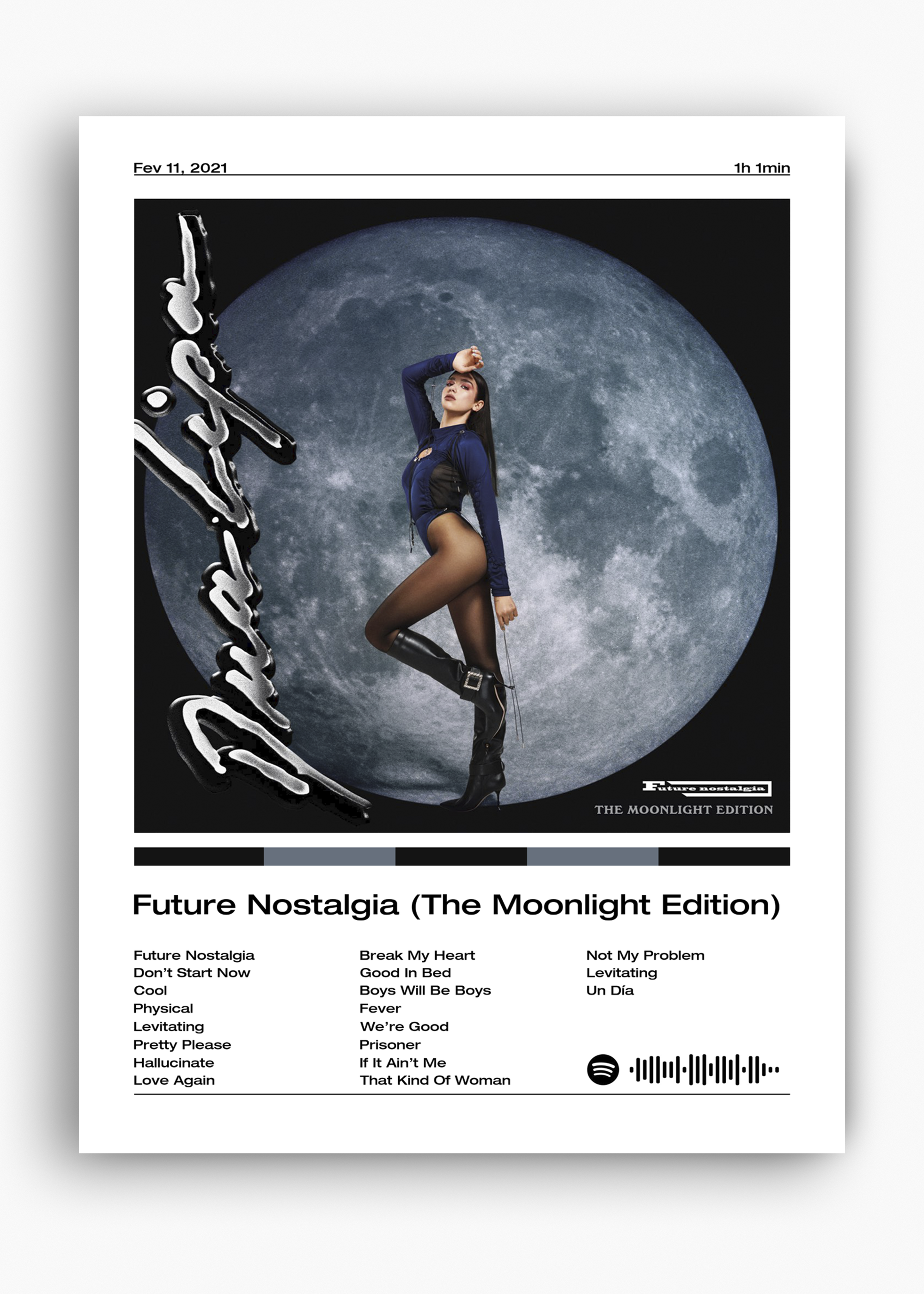 Quadro Dua Lipa Future Nostalgia (The Moonlight Edition) - 10