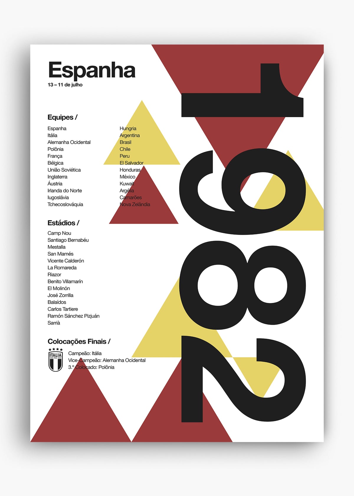 Quadro Copa do Mundo Espanha 1982
