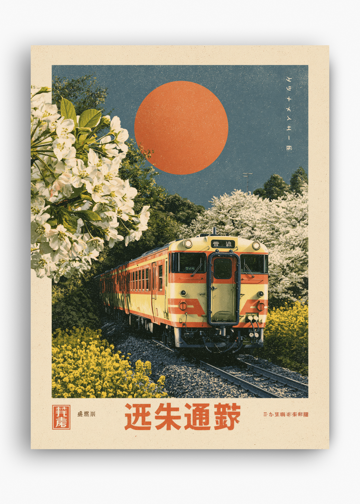 Quadro Japonês Trem Sakura - 10