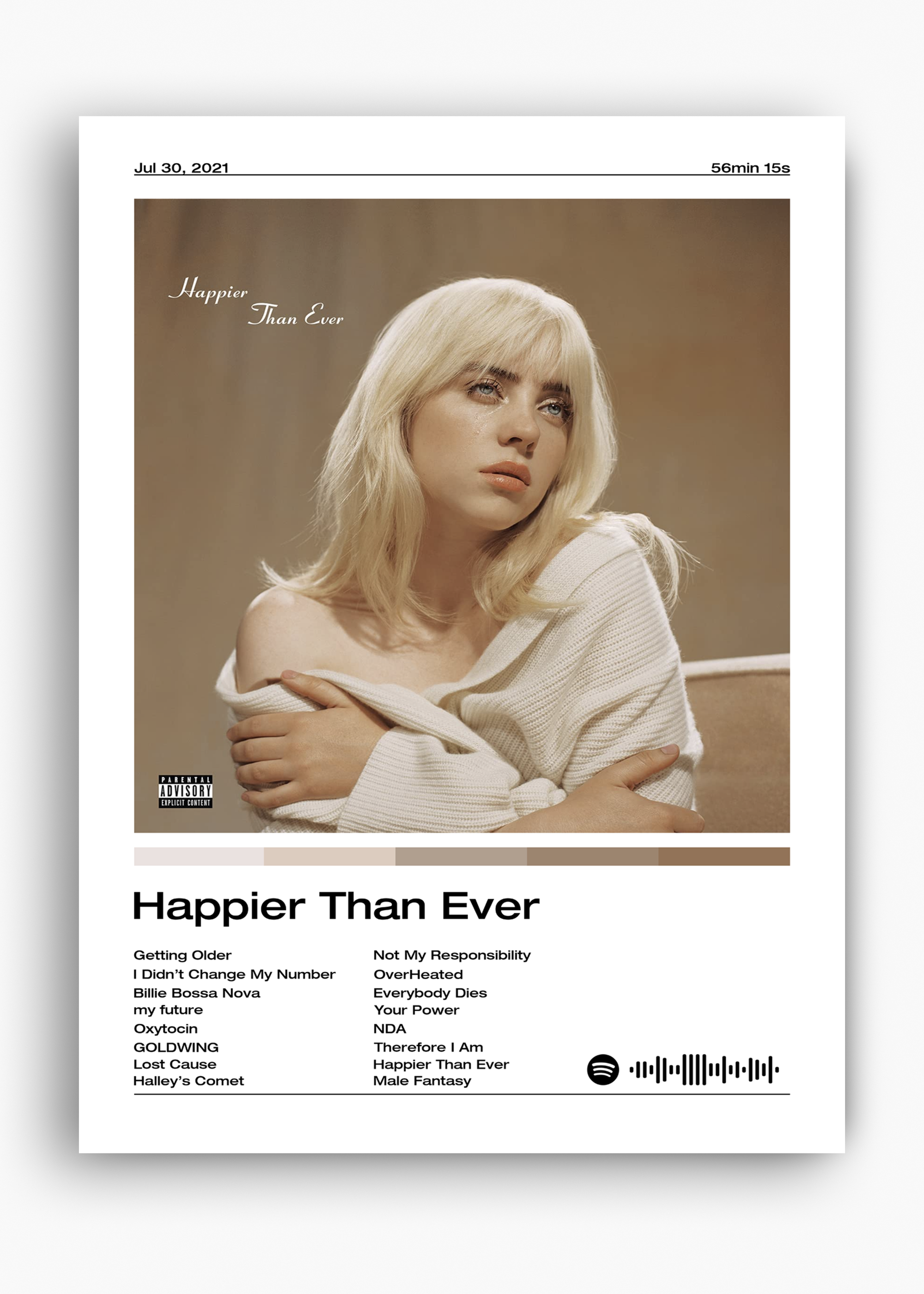 Quadro Billie Eilish Happier Than Ever - 10