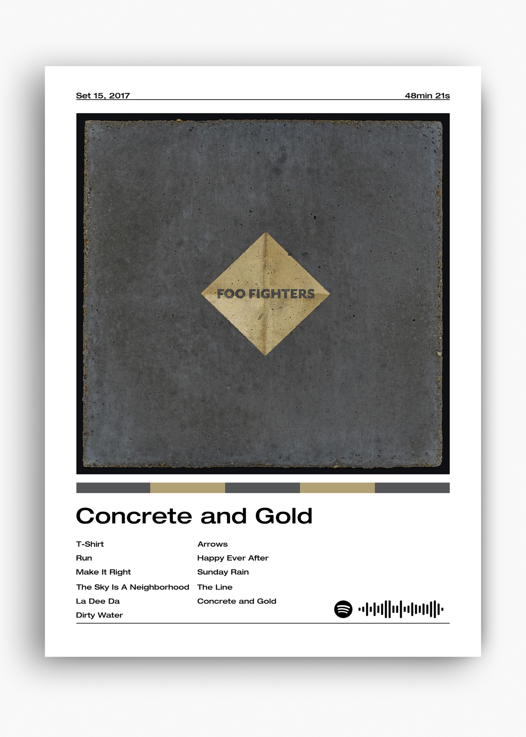 Quadro Foo Fighters Concrete and Gold - 10