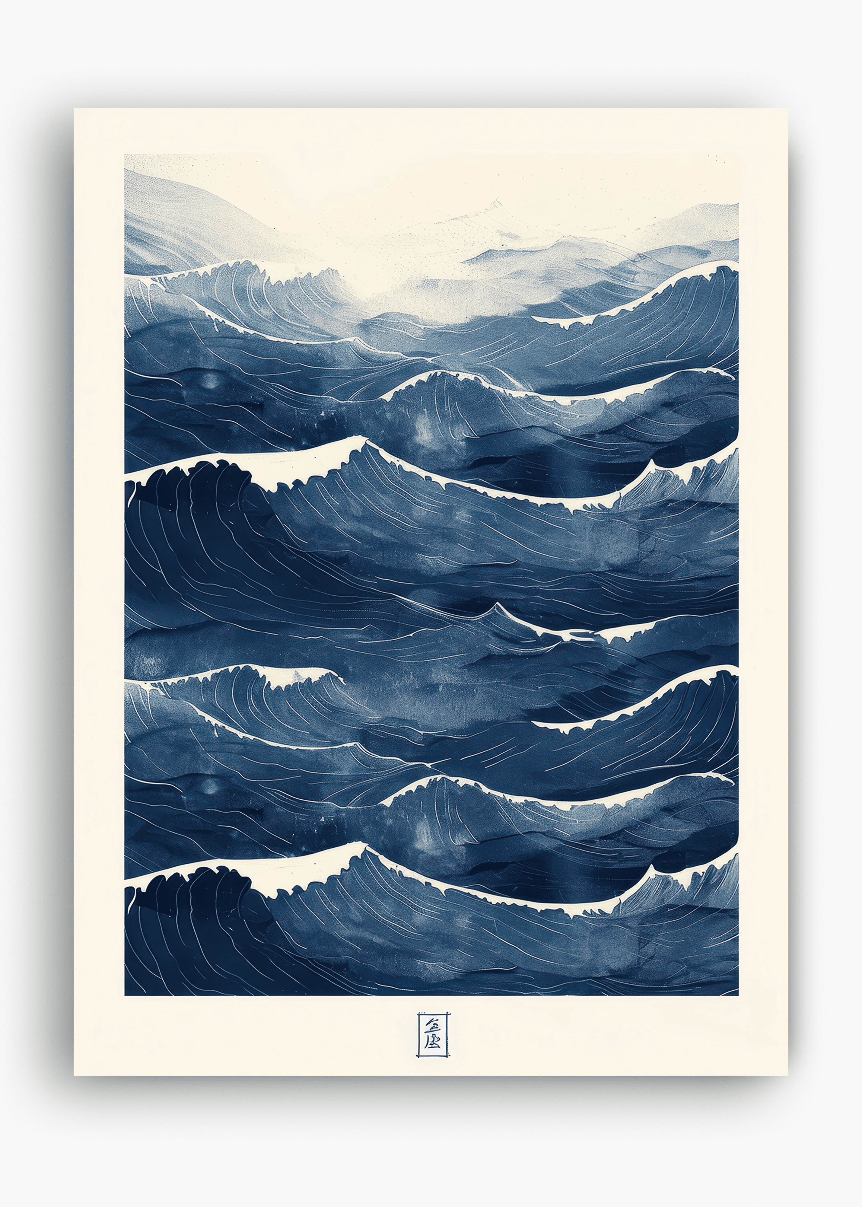Quadro Japonês The Blue Waves