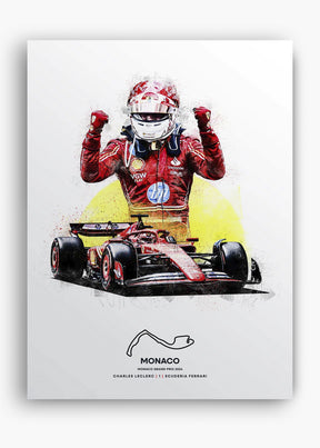 Quadro Charles Leclerc Mônaco 2024