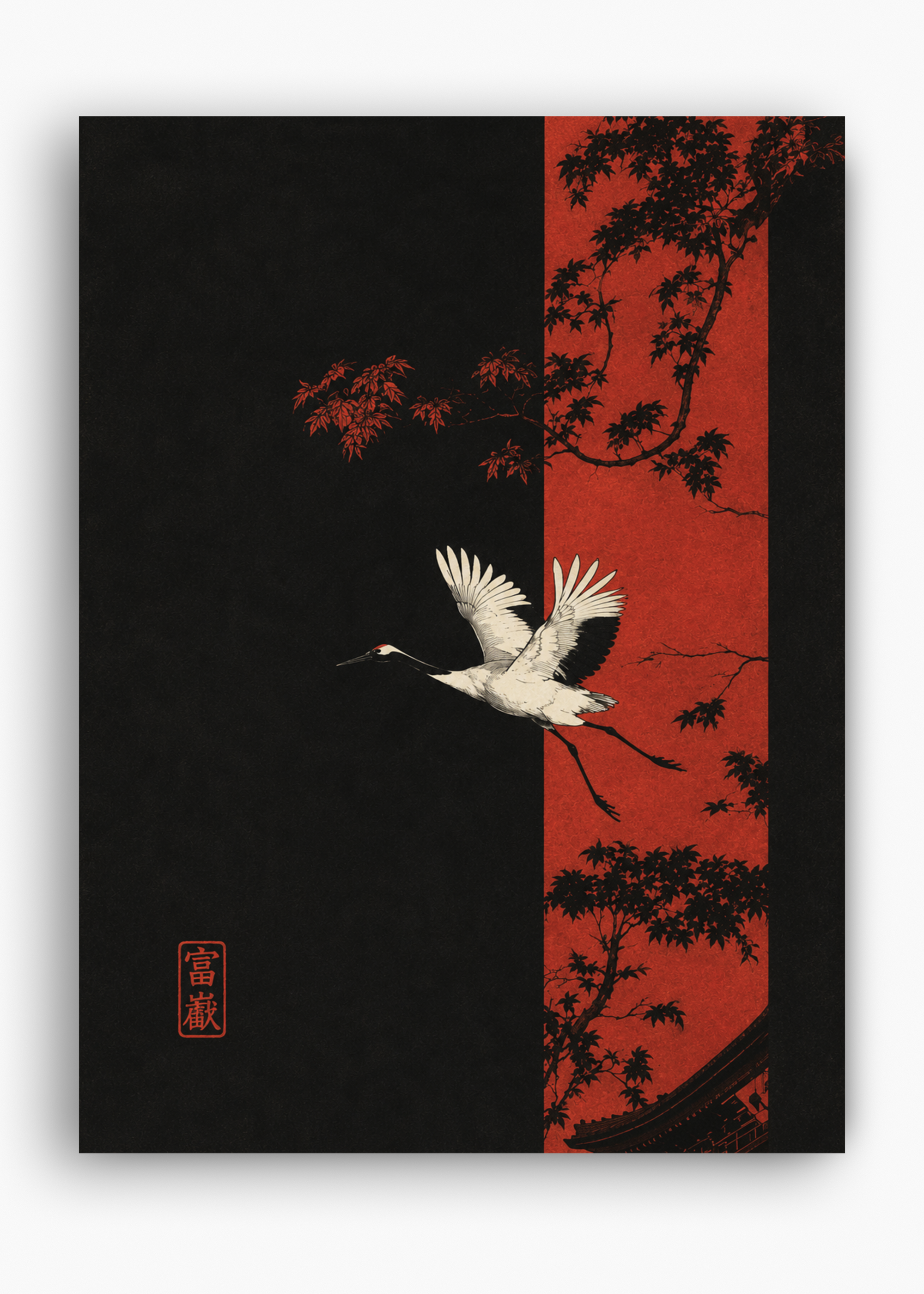 Quadro Japonês Momiji Tsuru - 10