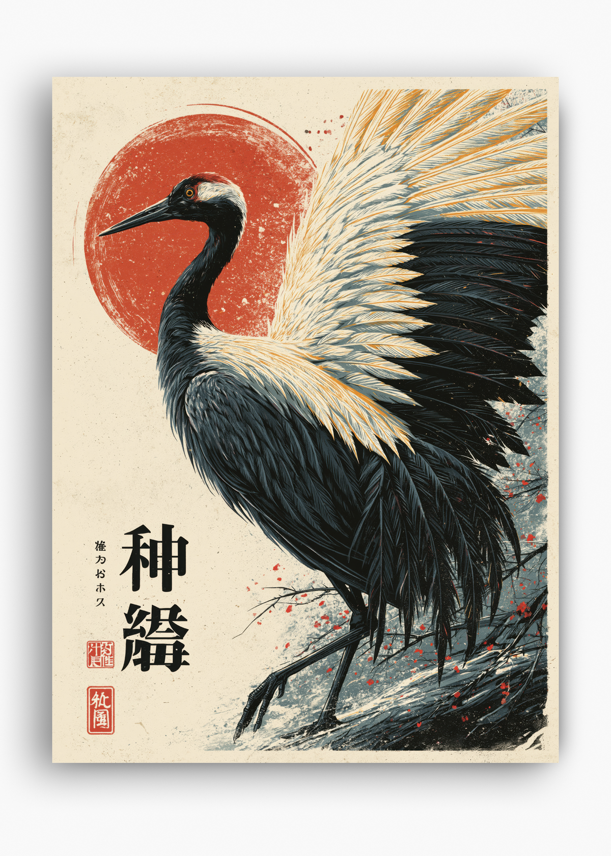 Quadro Japonês Crane at Dawn - 10