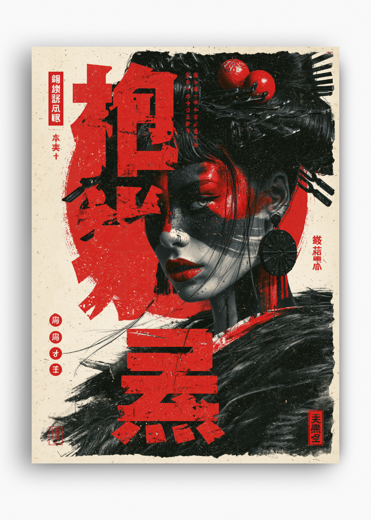 Quadro Japonês Crimson Geisha - 10