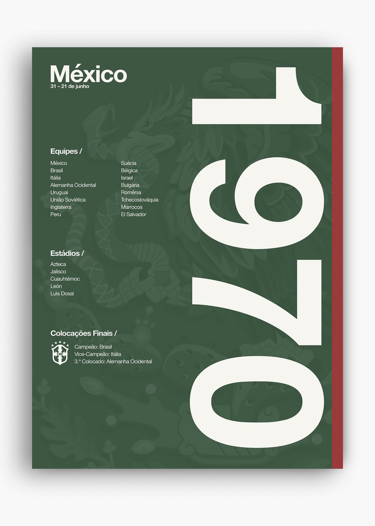 Quadro Copa do Mundo México 1970