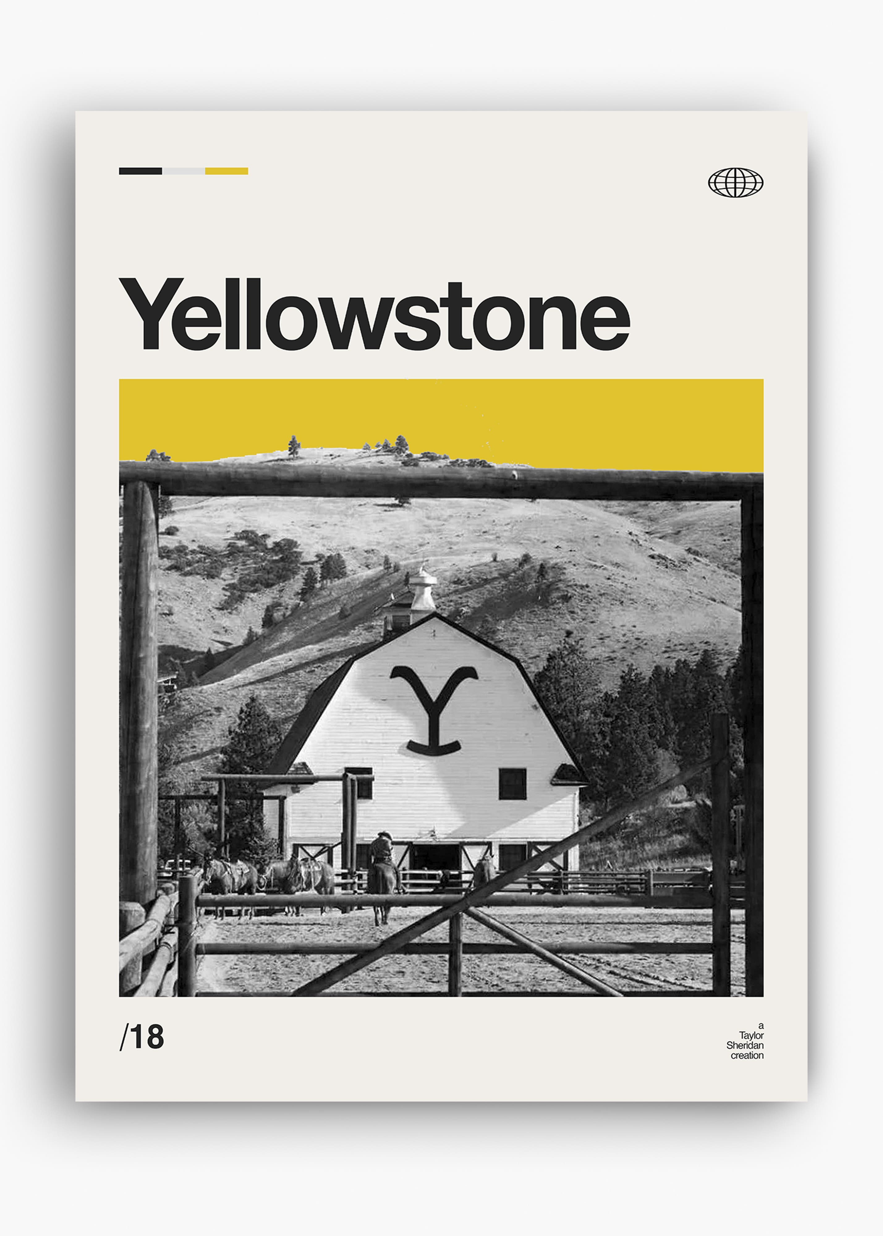 Quadro decorativo Yellowstone — arte de série para parede | Cübe Quadros