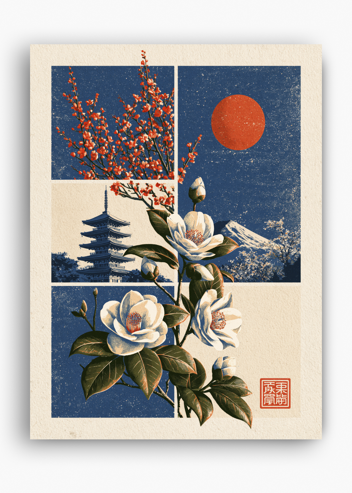 Quadro Japonês Blossom Collage - 10