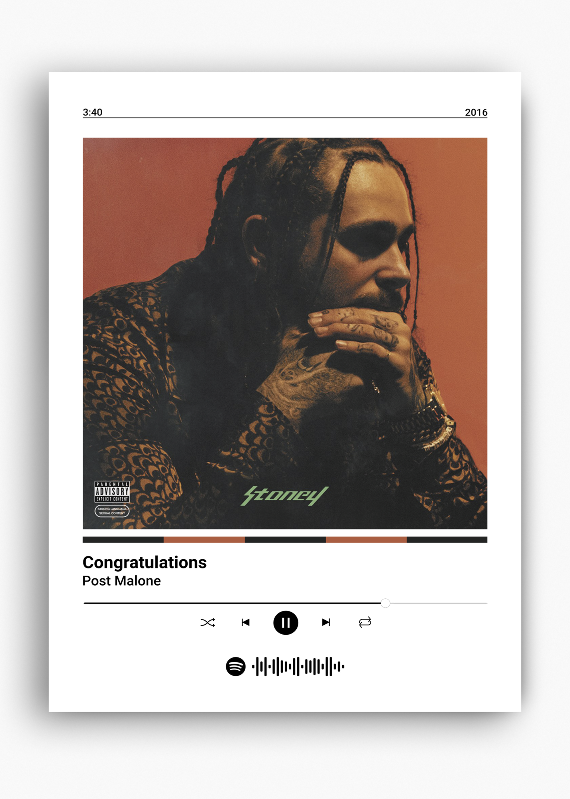 Quadro Post Malone Congratulations - 10