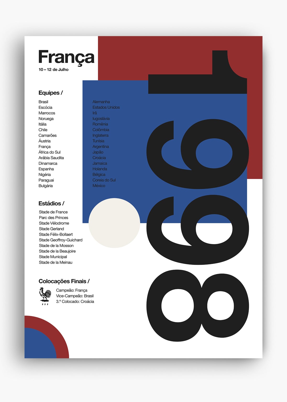 Quadro Copa do Mundo França 1998