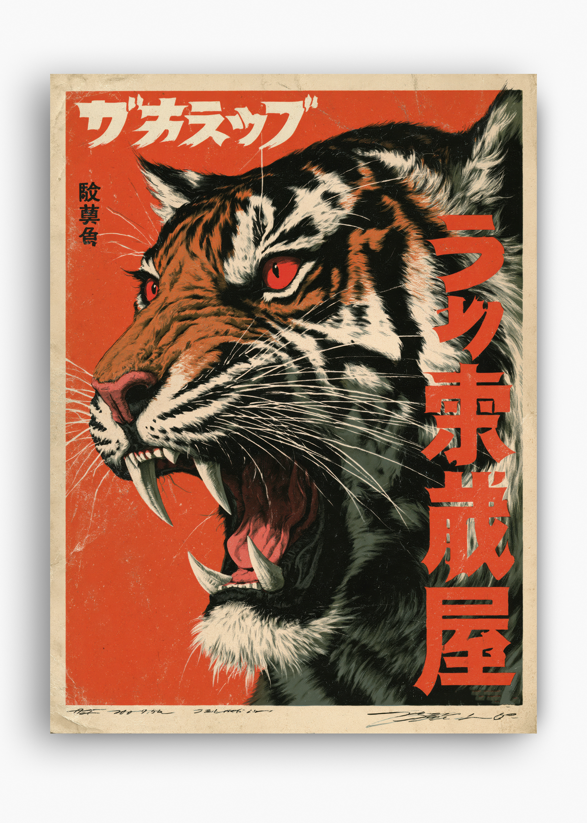 Quadro Japonês Tigre Rugindo - 10